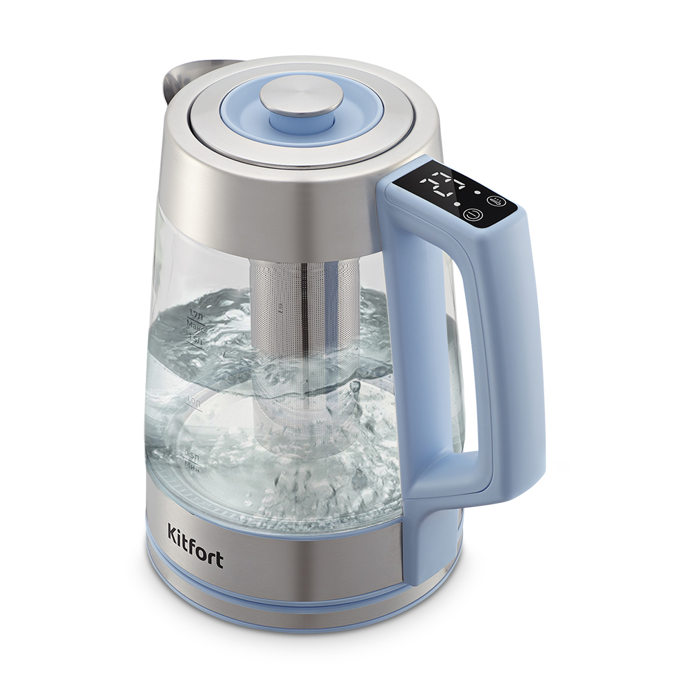 Изображение товара Электрический чайник KITFORT КТ-6617, объём 1.7 л, голубой