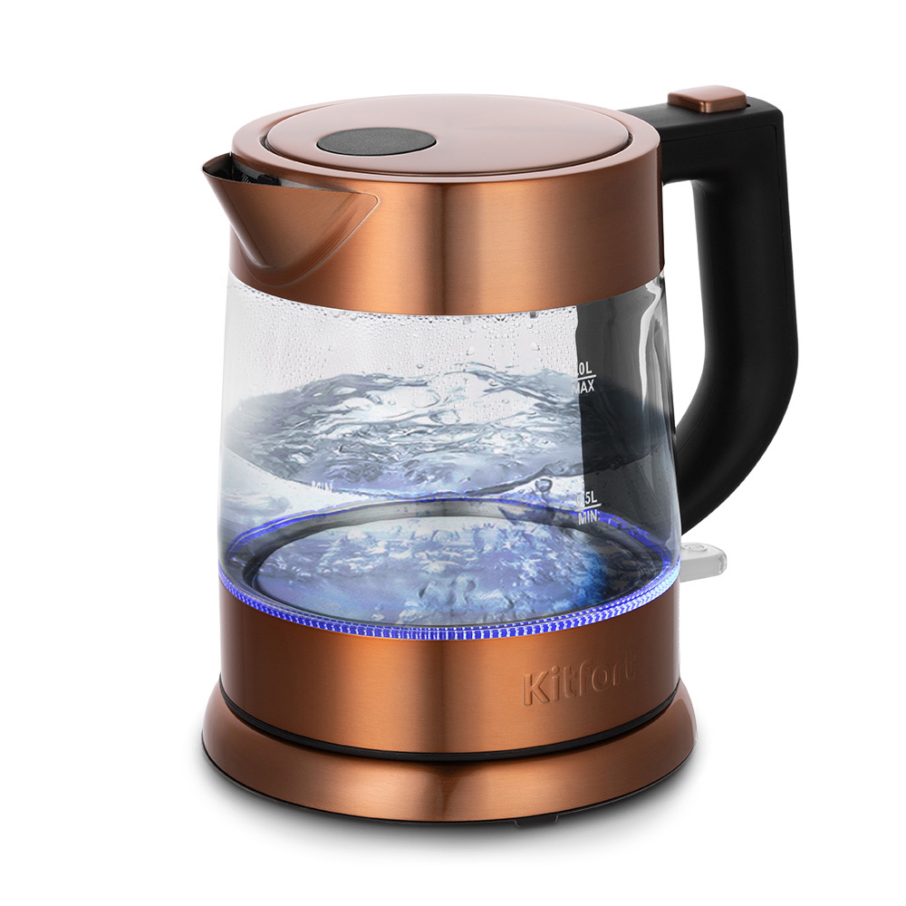 Изображение товара Электрический чайник Kitfort КТ-6659 1 л нержавеющая сталь медный цвет