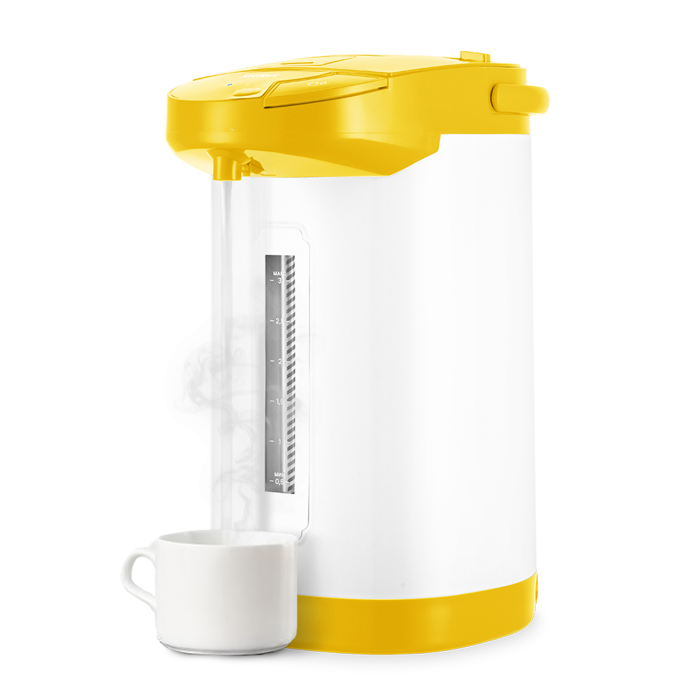 Изображение товара Электрический термопот Kitfort КТ-2511-1 3.7 л, пластиковый корпус, желтый