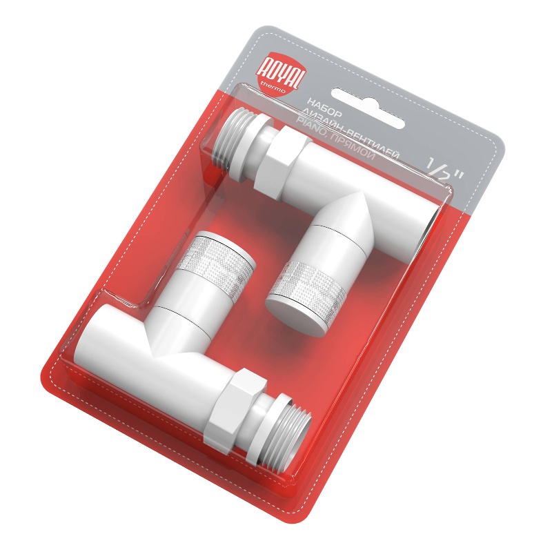 Изображение товара Набор вентилей для радиатора Royal Thermo Piano 1/2 прямой белый