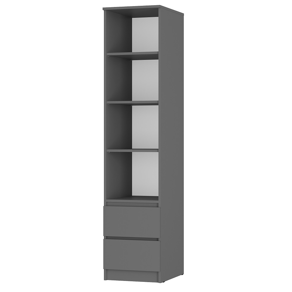 Изображение товара Стильный шкаф распашной BTS Симпл 40.2x190x51.4 см из ЛДСП графит современный дизайн