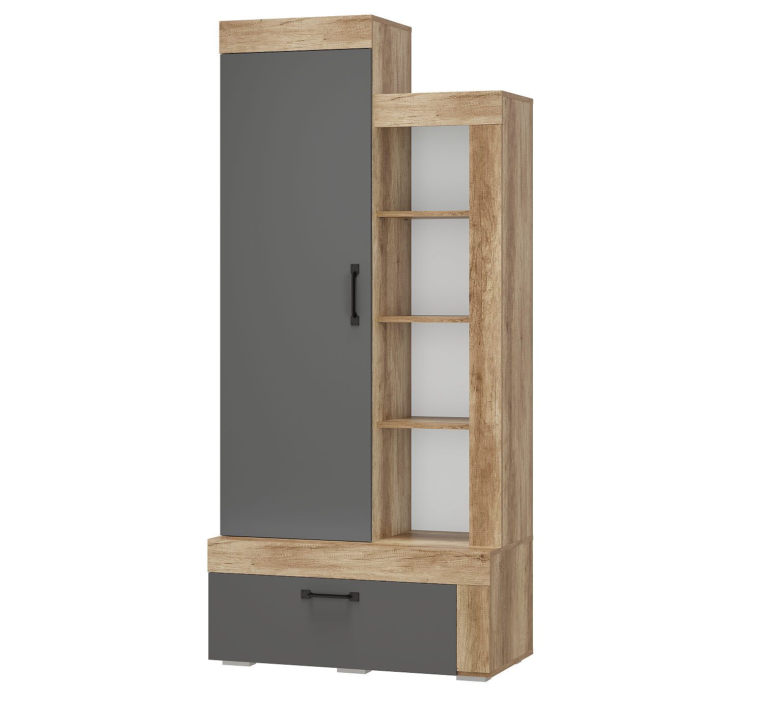 Изображение товара Шкаф распашной Bts 90.2x198.4x46 см ЛДСП дуб каньон/графит