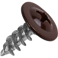 Изображение товара Саморезы по металлу с пресс-шайбой острые оцинкованные RAL 8017 4.2x13 320 шт.