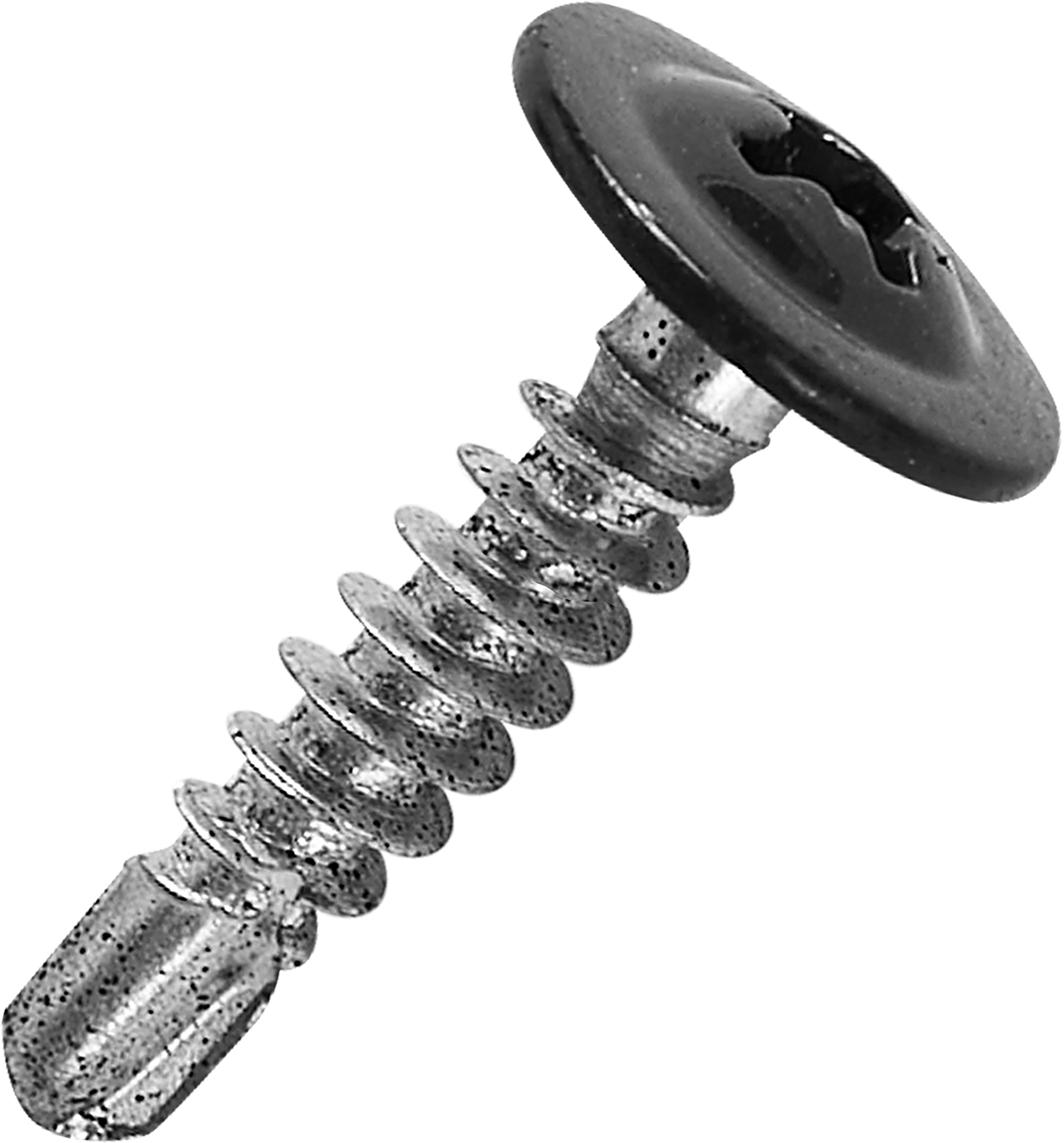 Изображение товара Саморезы по металлу с пресс-шайбой со сверлом оцинкованные RAL 7024 4.2x19 240 шт.