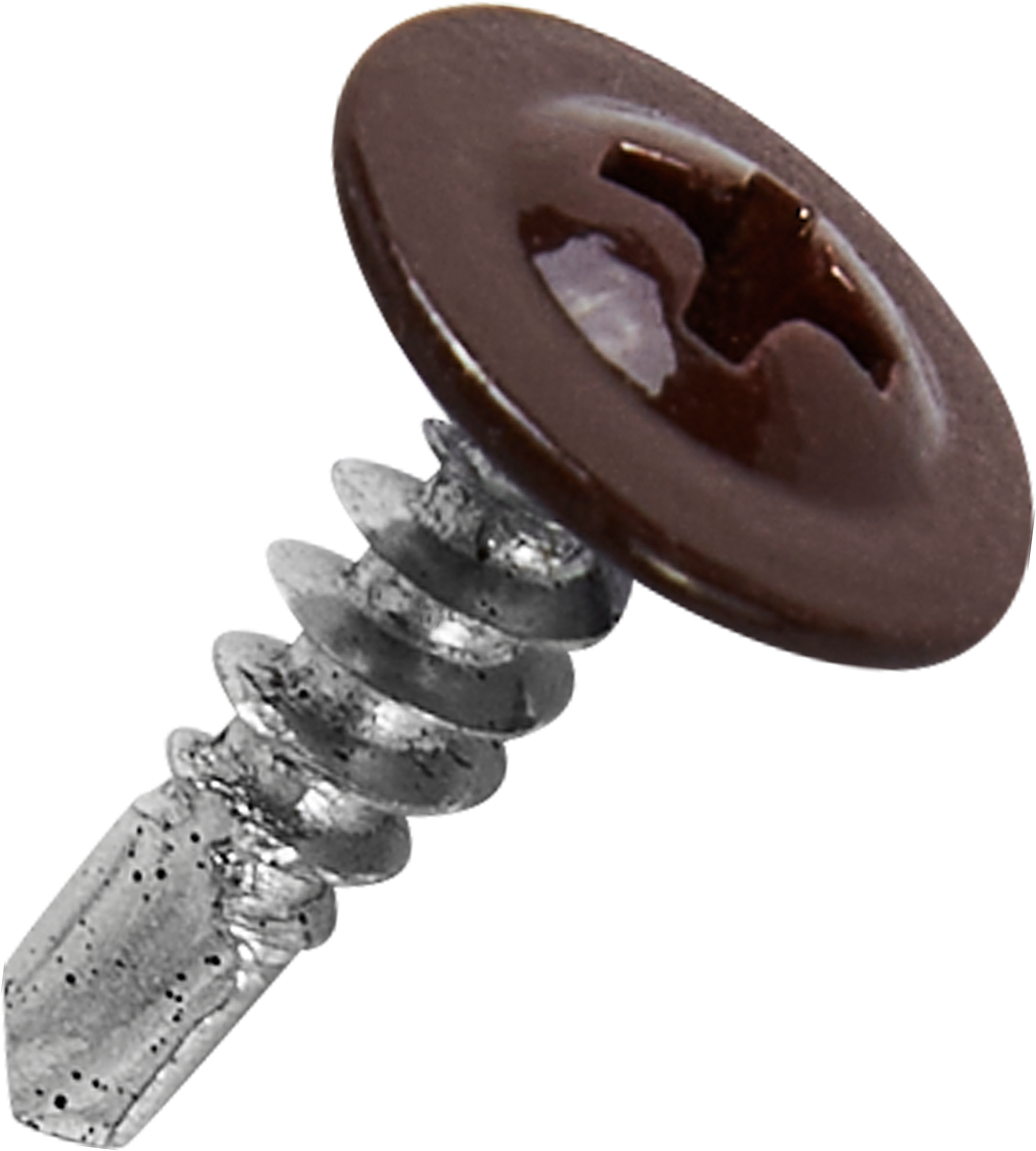 Изображение товара Саморез по металлу 4.2x13 с буром и пресс-шайбой RAL 8017, 320 шт