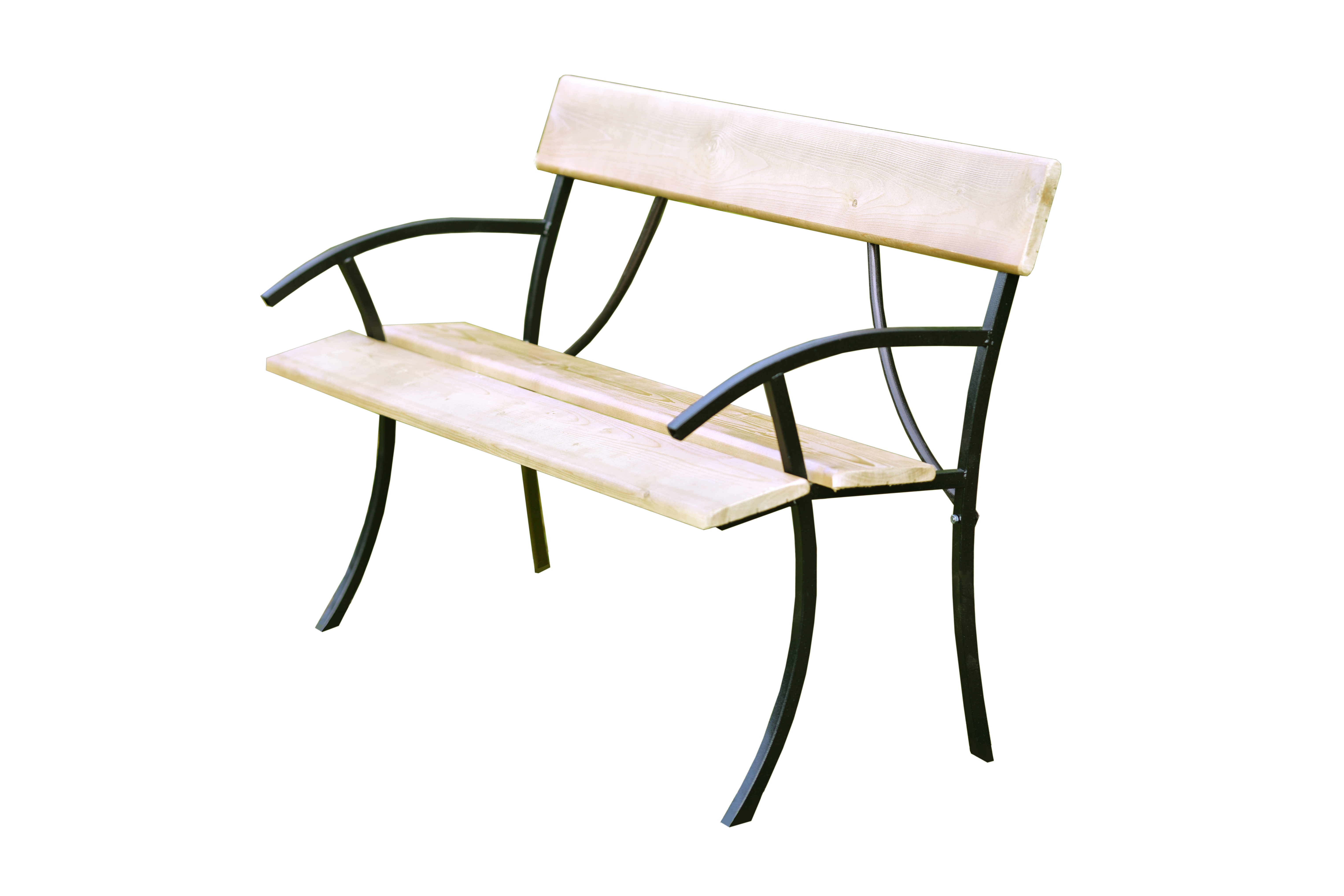 Изображение товара Скамья садовая M-group 120 см черная с подлокотниками