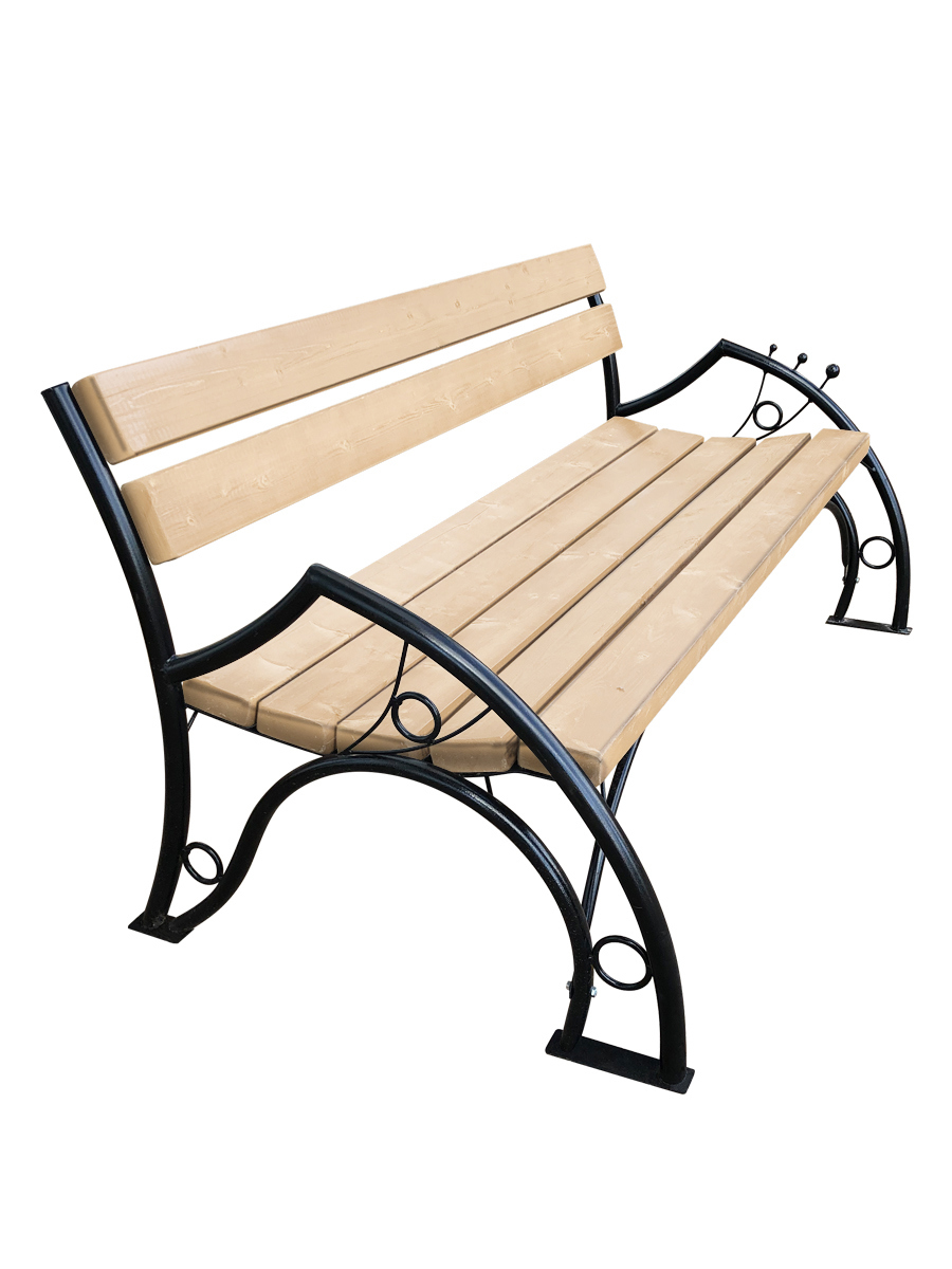 Изображение товара Скамья садовая M-group 105x71x71 см металл и дерево для улицы