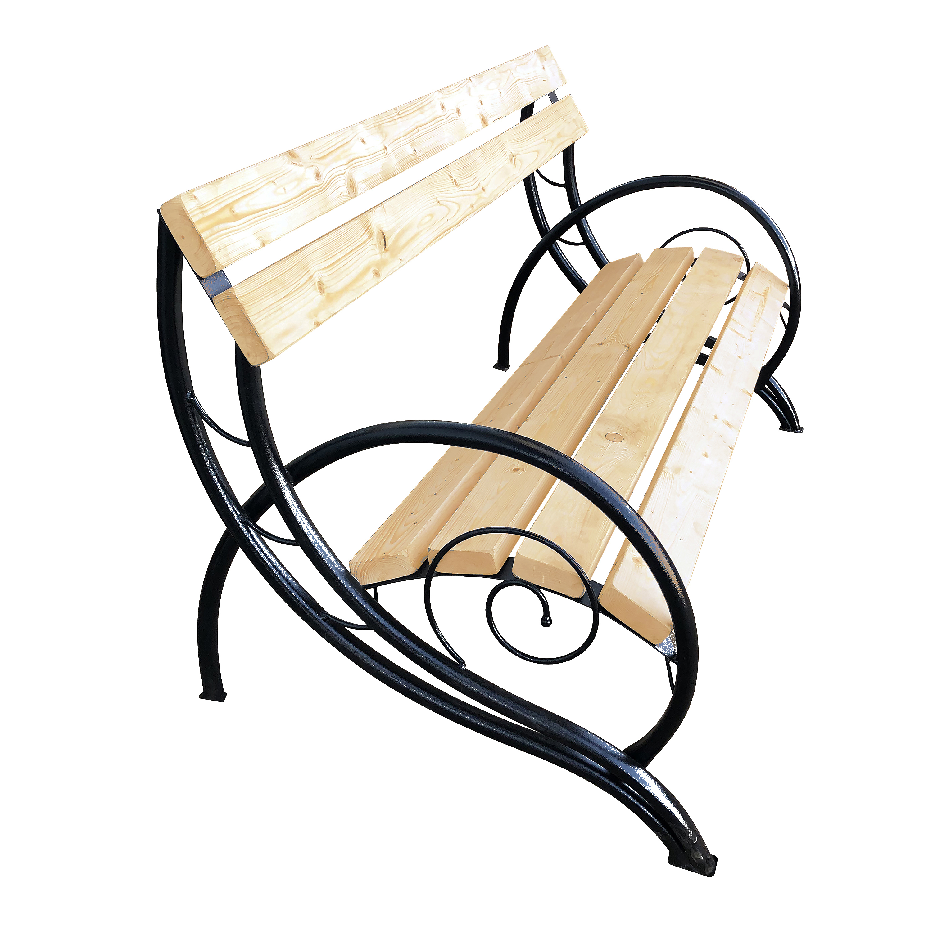 Изображение товара Садовая скамья M-group 200 см из металла с деревянными частями для уличных условий