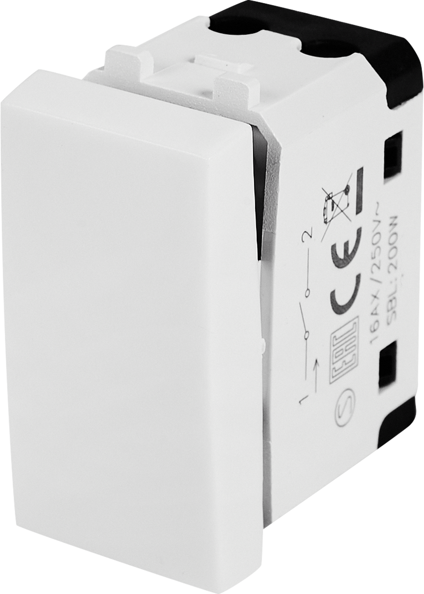 Выключатель встраиваемый Lexman 1 клавиша 45x22.5 мм цвет белый