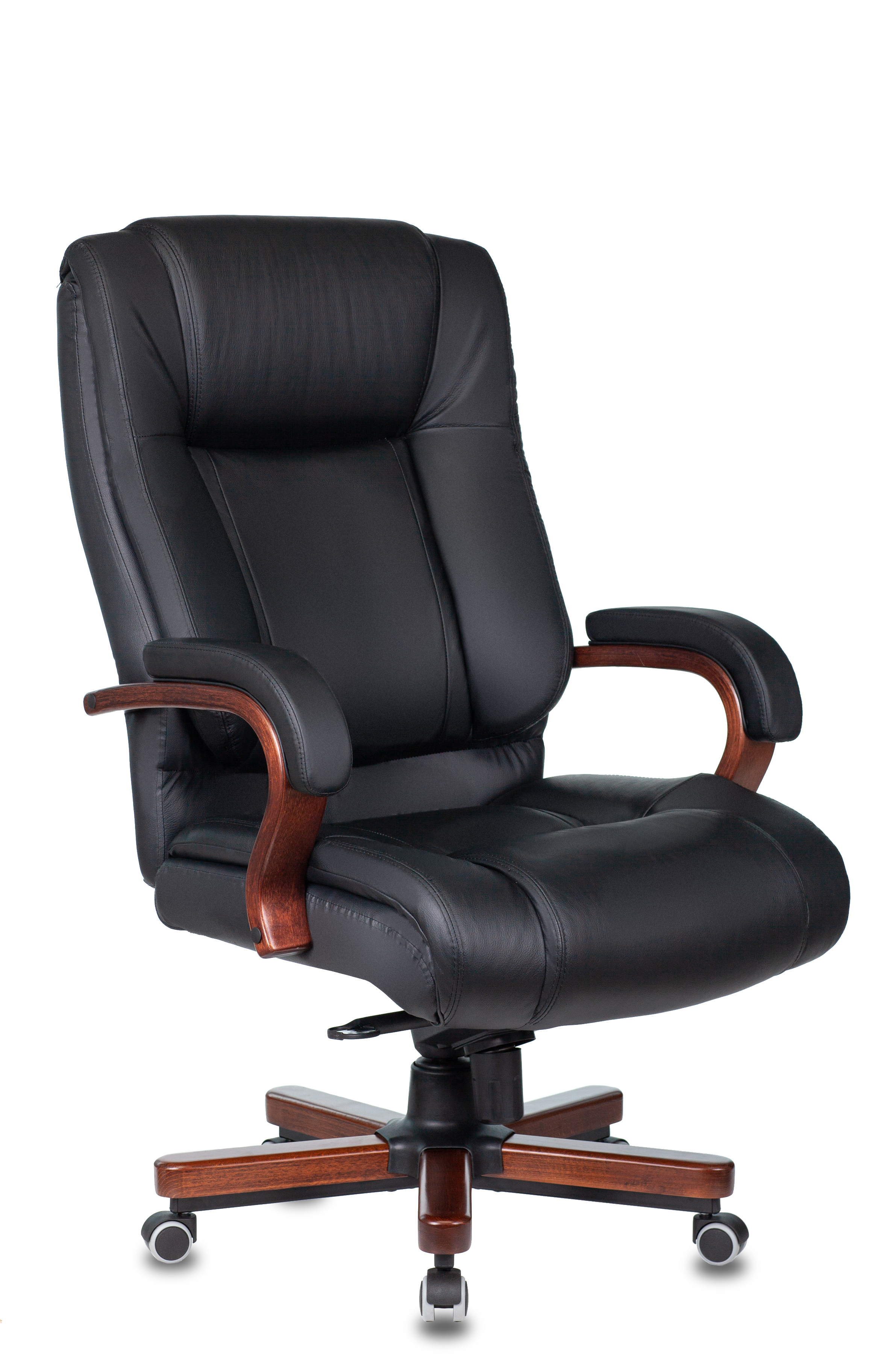 Изображение товара Офисное кресло Бюрократ T-9925Walnut 75.50x123x85 см кожа цвет черный
