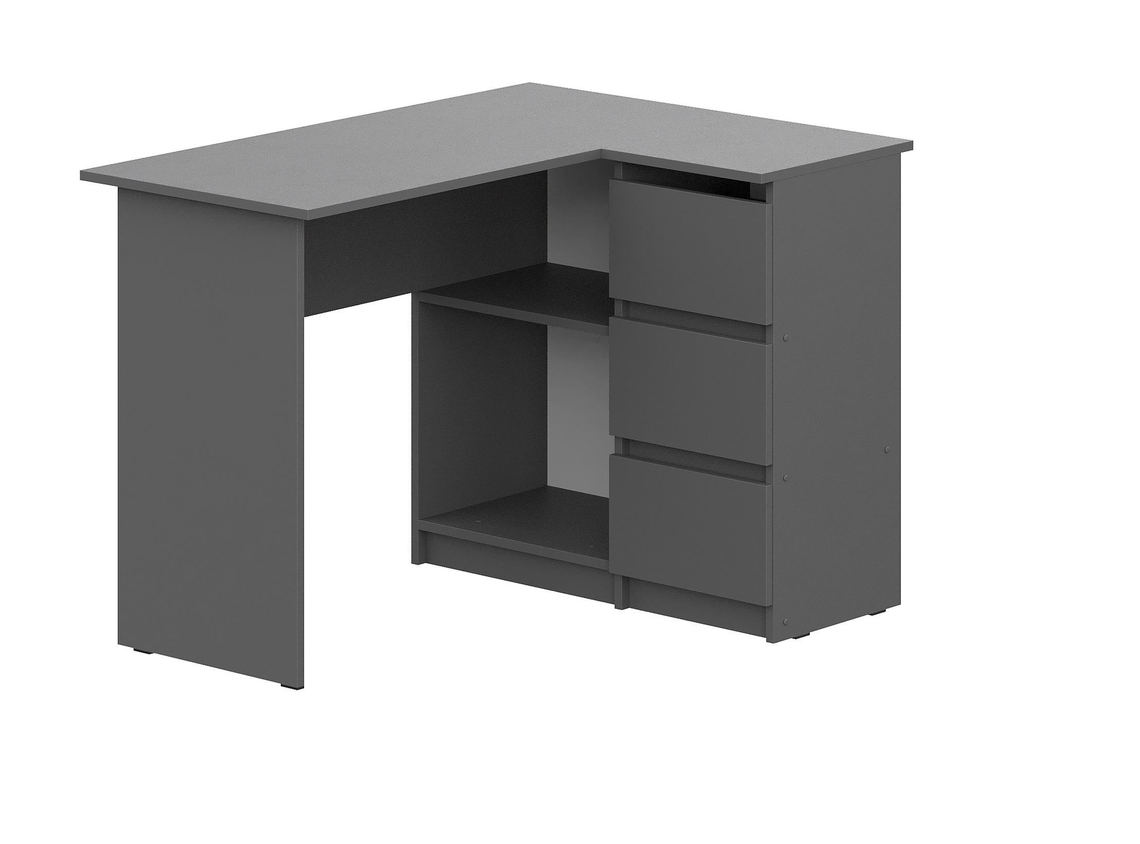 Изображение товара Офисный стол с полкой Мебельная интеграция Денвер 109x75.4x83.5 см серый