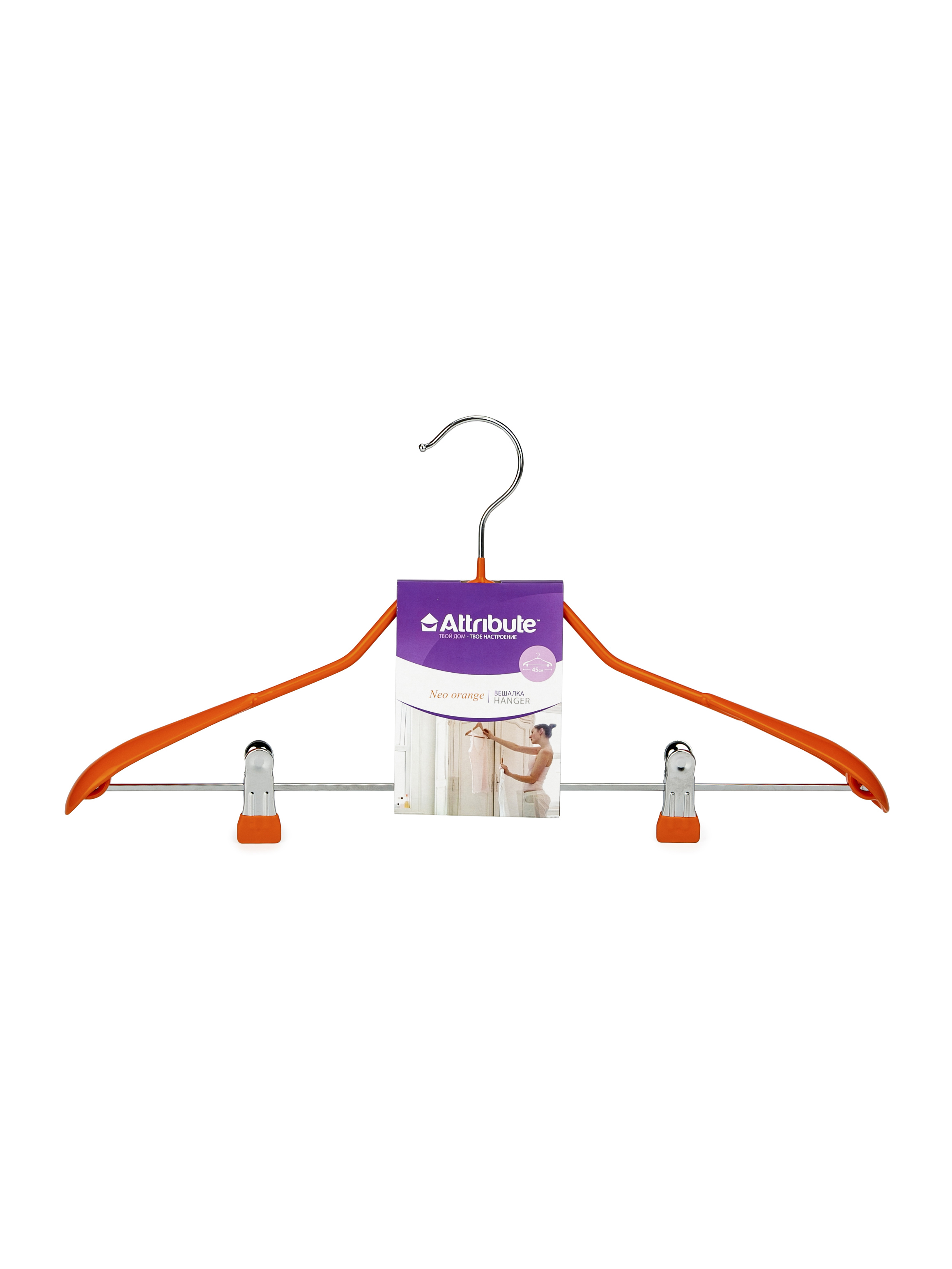Изображение товара Плечики Attribute hanger 3x25x45 см металл и ПВХ цвет оранжевый Изображение товара Плечики Attribute hanger 3x25x45 см металл и ПВХ цвет оранжевый