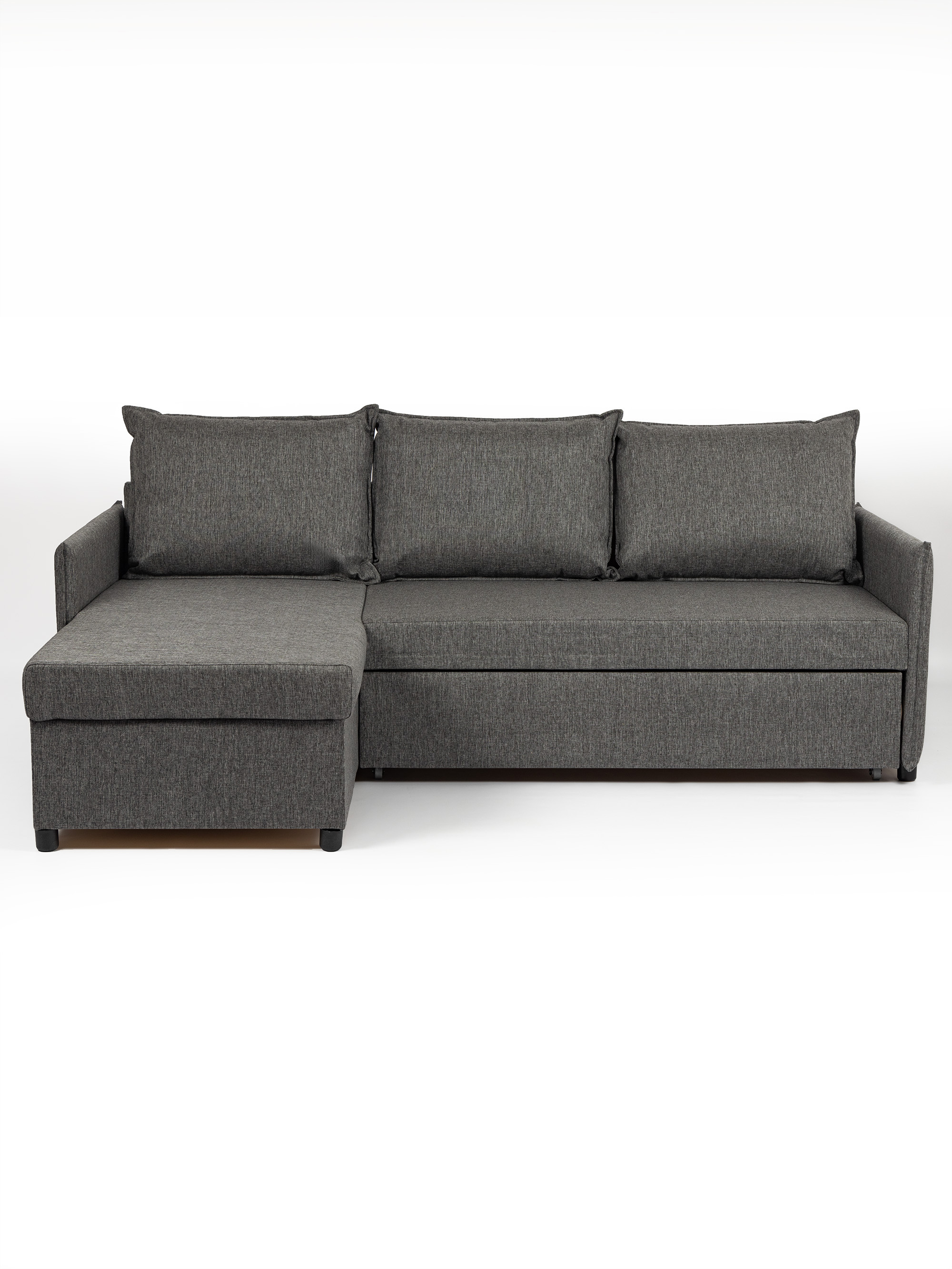 Изображение товара Раскладной диван Марсель 213x82x152 см рогожка цвет темно-серый