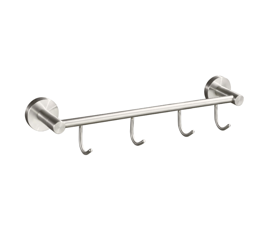 Изображение товара Вешалка для ванной комнаты Gfmark 80205 с четырьмя крючками цвет сатин