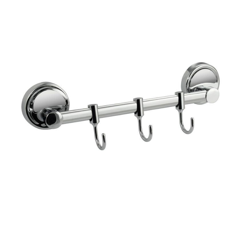 Изображение товара Вешалка для ванной комнаты Санакс 1213 с тремя подвижными цвет хром