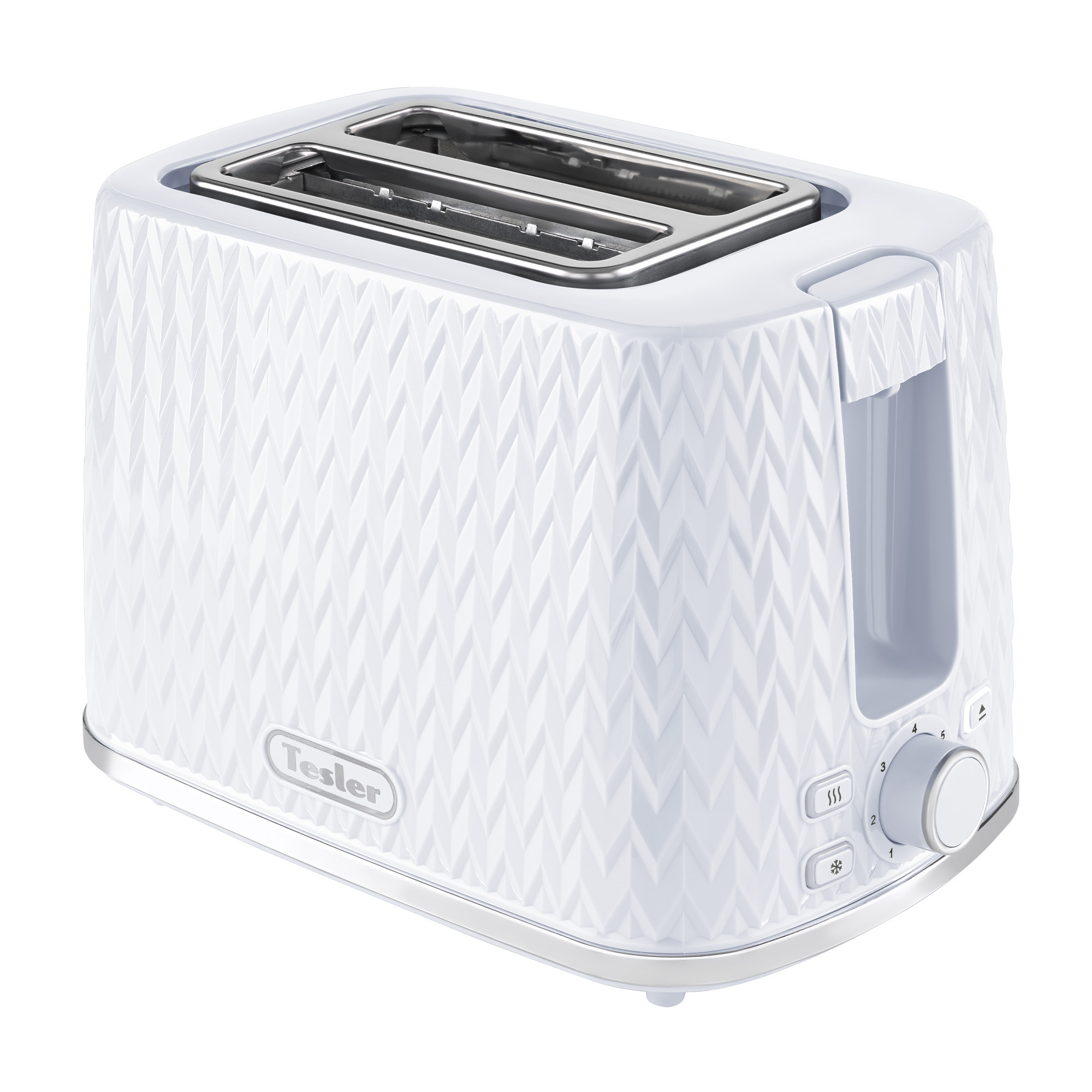 Изображение товара Тостер Tesler TT-204 белый с двумя отверстиями и режимами разморозки и подогрева