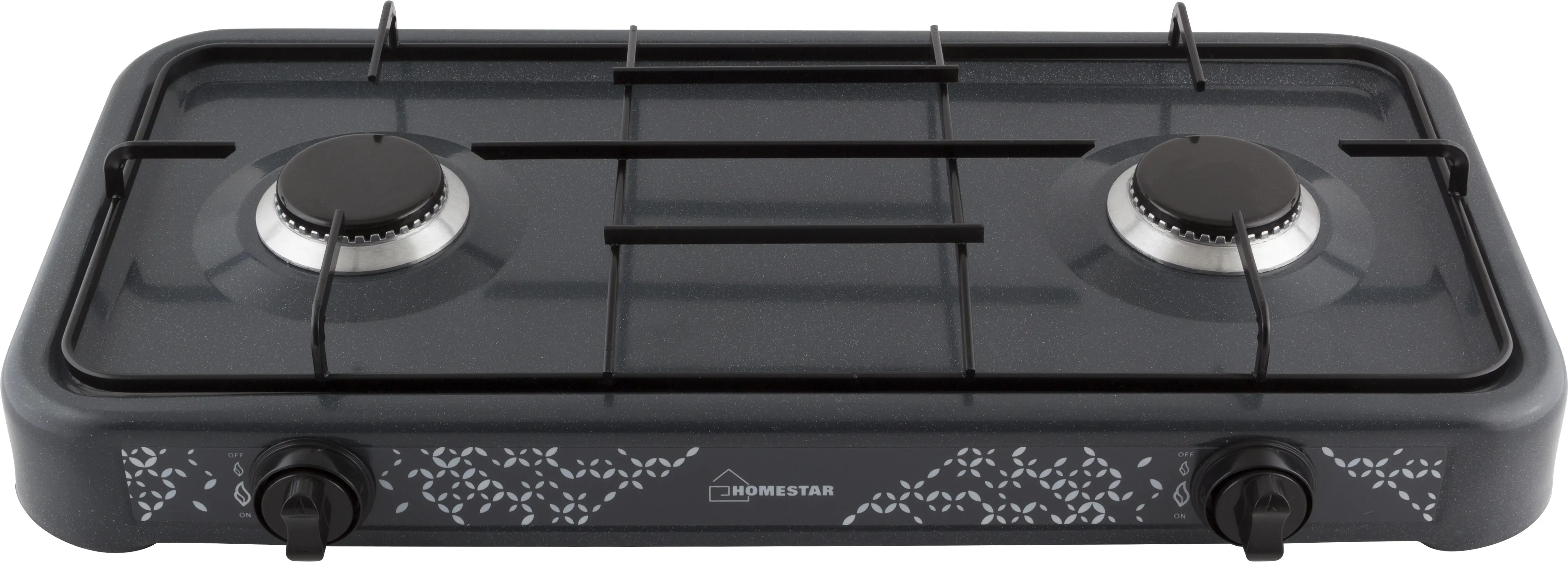 Газовая настольная плита Homestar HS-1202 59 см 2 конфорки цвет черный - 2