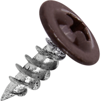 Изображение товара Саморезы по металлу с пресс-шайбой острые оцинкованные RAL 8017 4.2x13 32 шт.