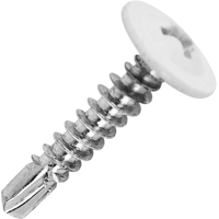 Изображение товара Саморезы по металлу с пресс-шайбой со сверлом оцинкованные RAL 9003 4.2x19 24 шт.