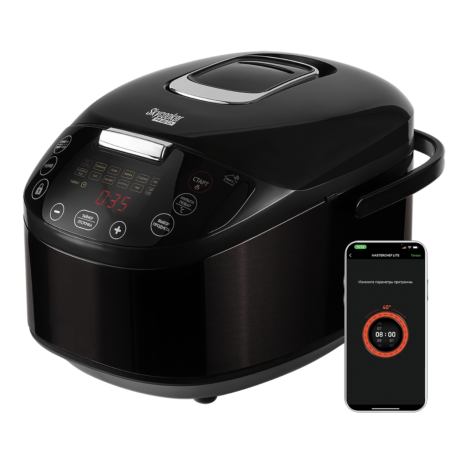Изображение товара Мультиварка RED SOLUTION RMC-M800S 47 программ мощность 900Вт черный цвет