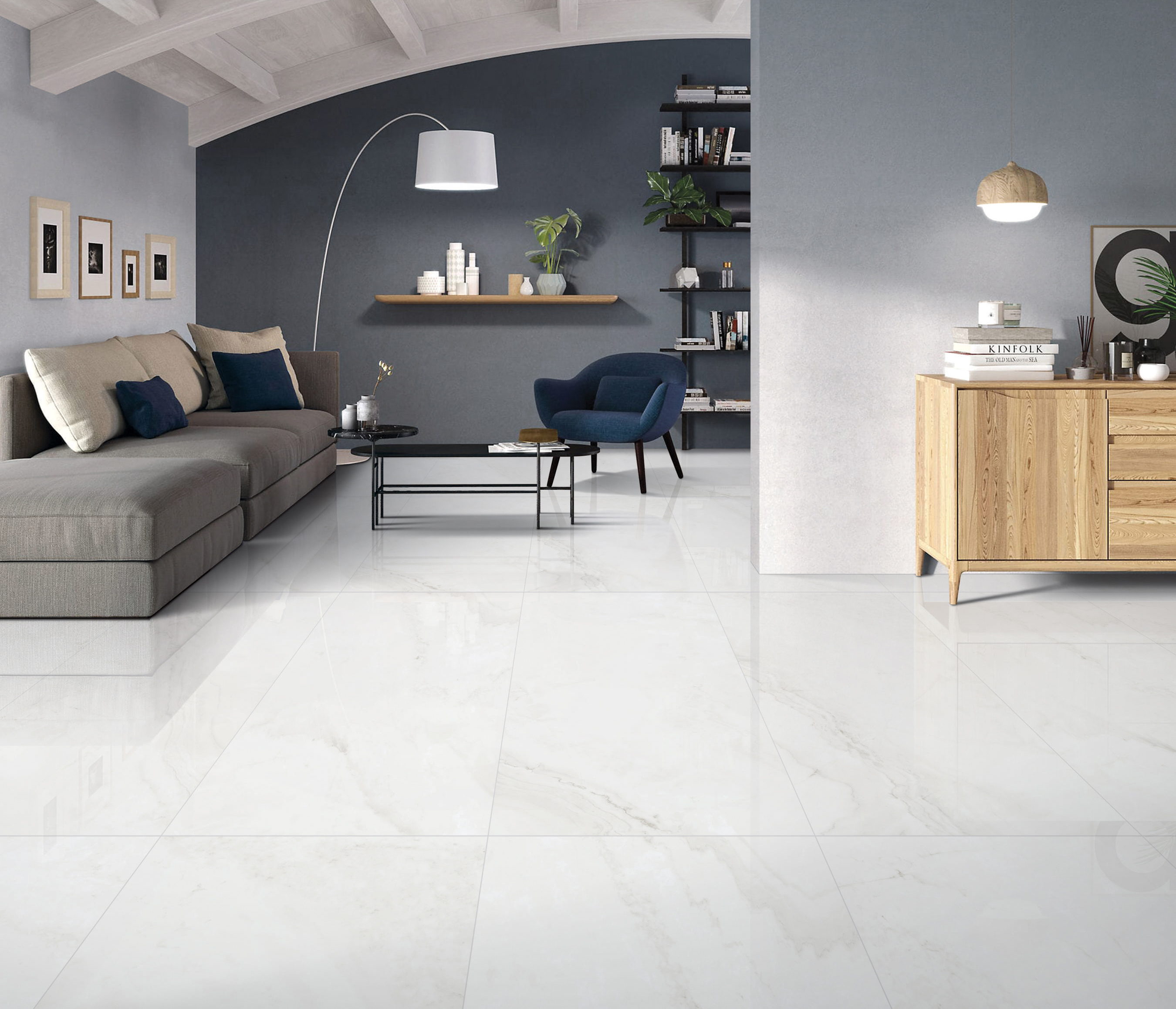 Изображение товара Керамогранит Kerald Predo onyx glossy 60x120 см белый мраморный эффект