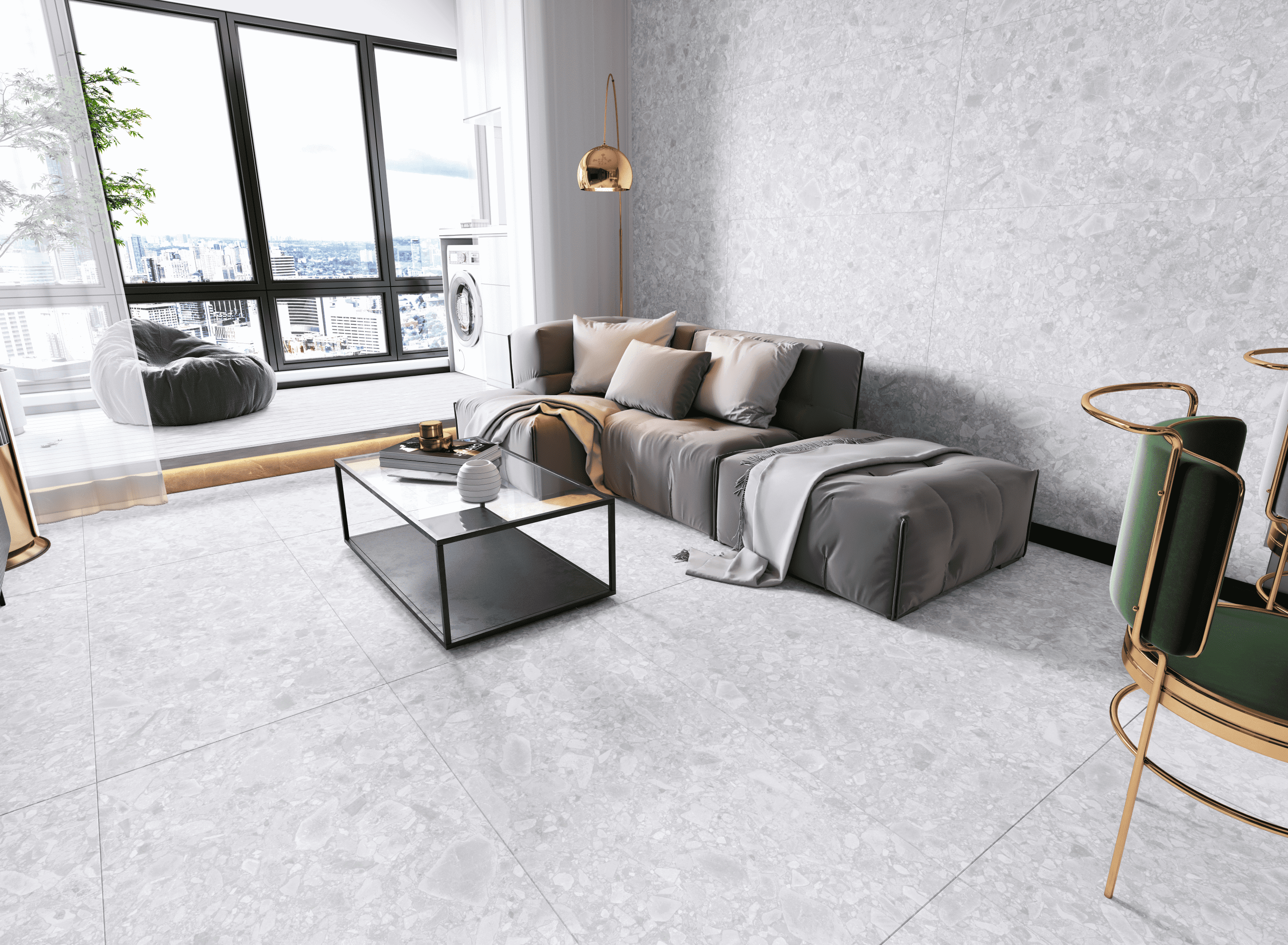 Изображение товара Керамогранит Kerald Ceppo Light Grey 60x120 см для пола и стен