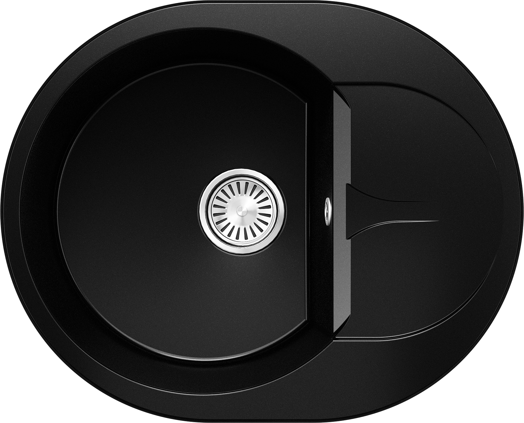 Изображение товара Мойка для кухни врезная Polygran Atol-620 50x62 см искусственный мрамор черная