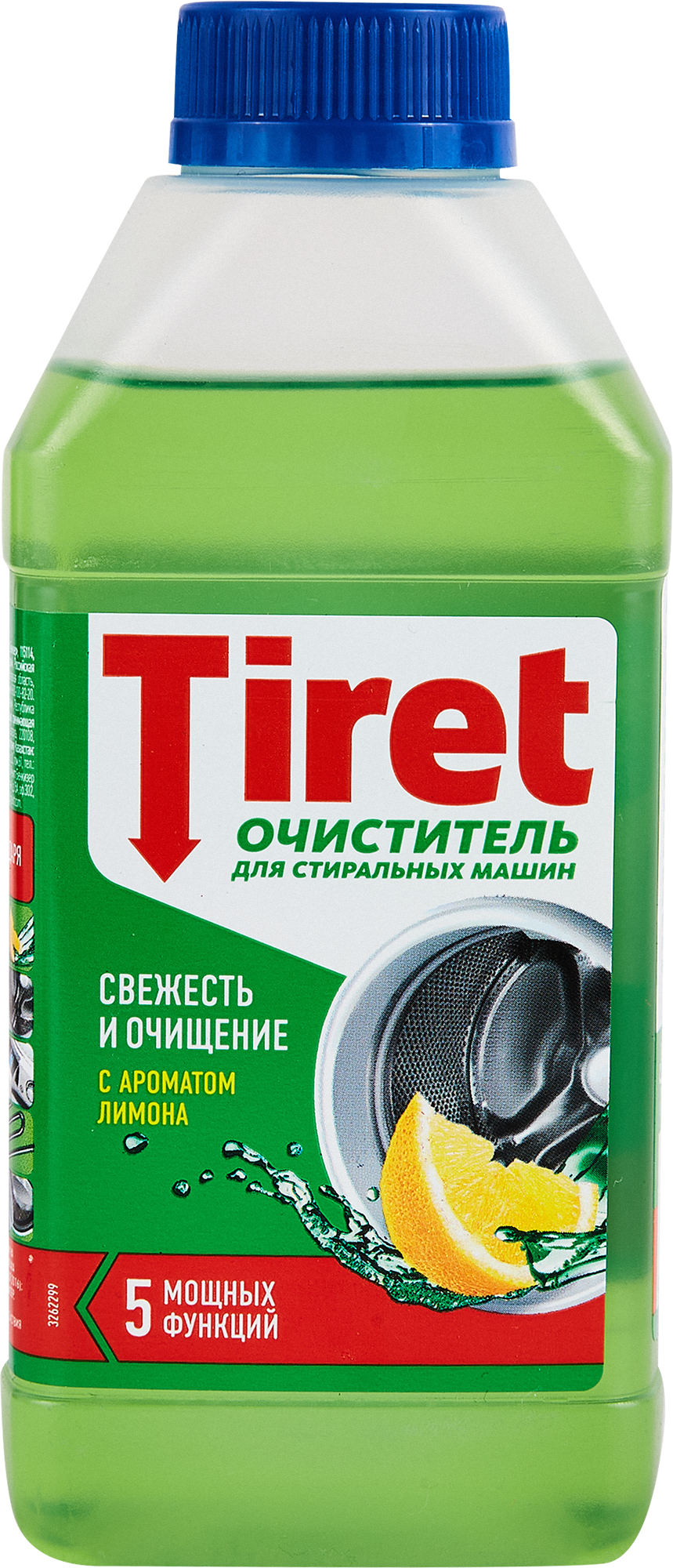 Изображение товара Очиститель для стиральных машин Tiret Свежесть лимона 250 мл Изображение товара Очиститель для стиральных машин Tiret Свежесть лимона 250 мл