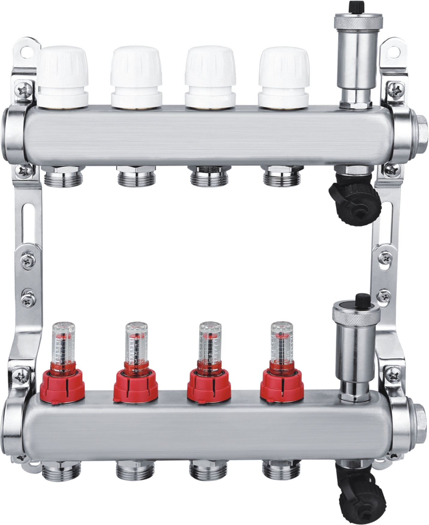 Изображение товара Коллекторная группа с расходомерами 1x3/4, нержавеющая сталь, для теплого пола