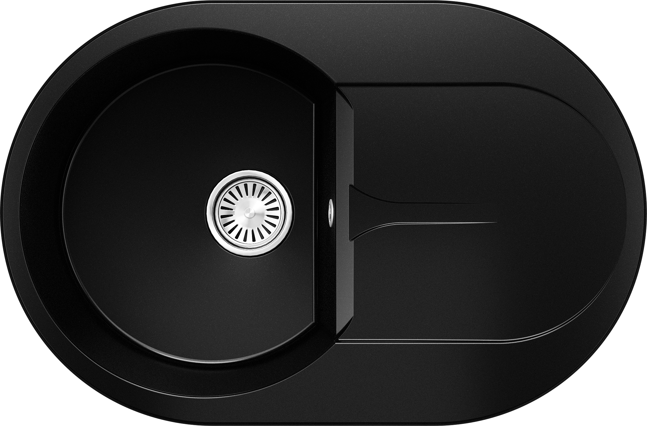 Изображение товара Polygran Atol-760 м/к мойка черная, 50x76 см, 1 чаша, крыло слева/справа