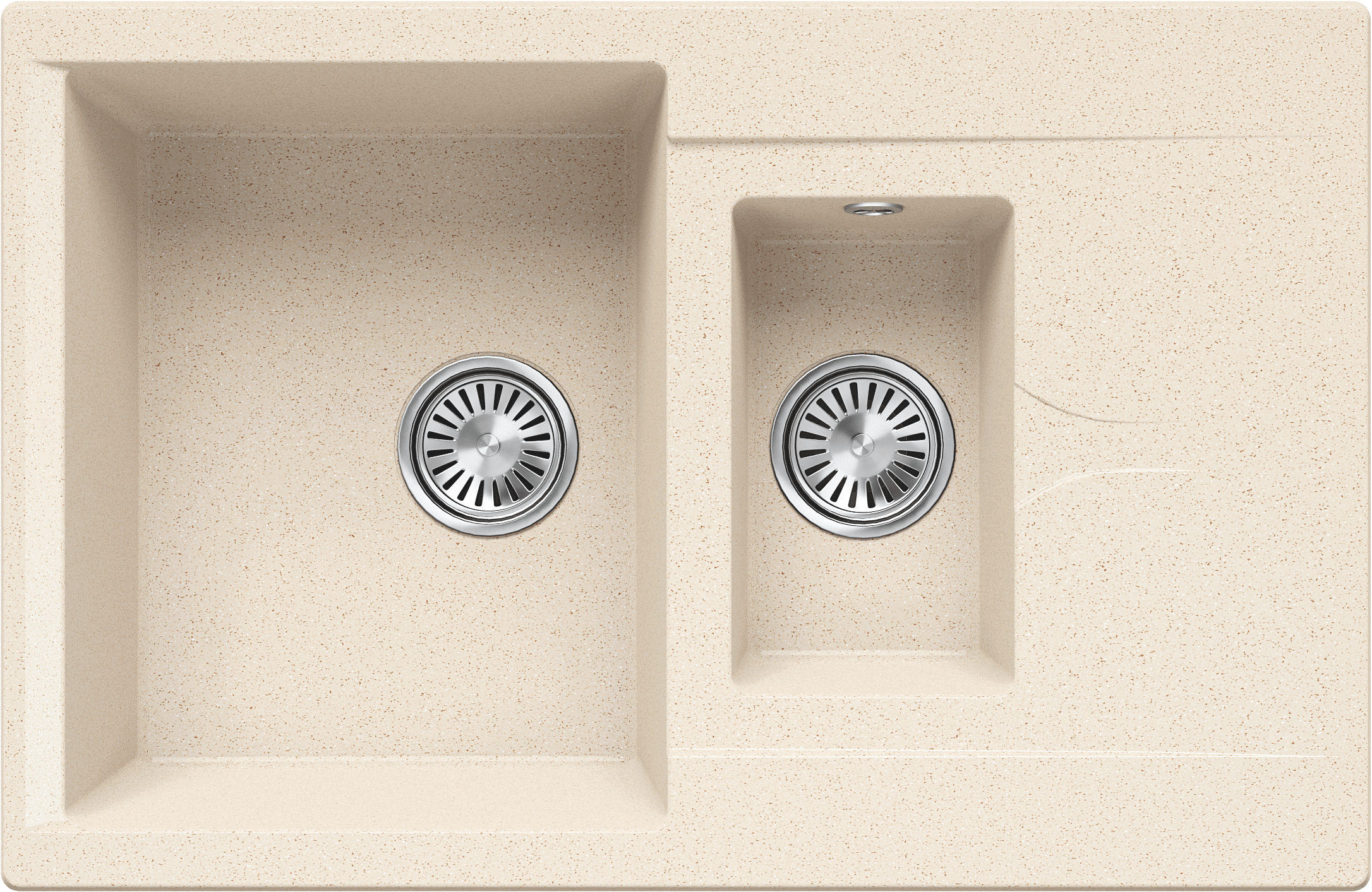 Изображение товара Мойка для кухни Polygran Brig-770 кремовая прямоугольная 50x77 см отзывы