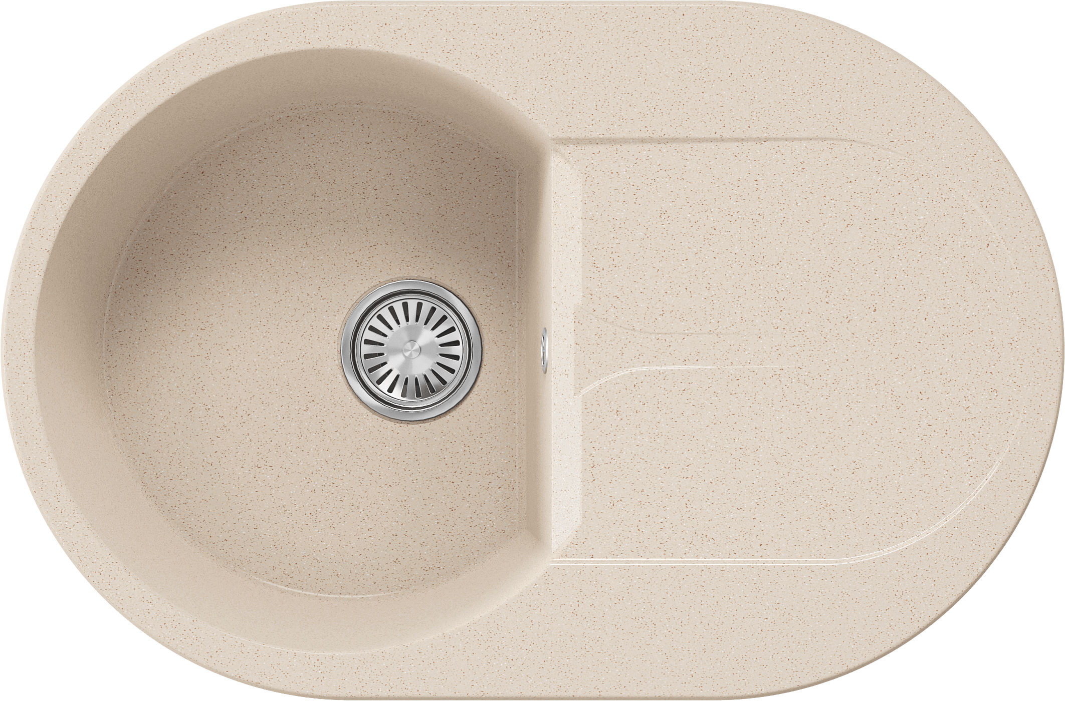 Изображение товара Мойка для кухни врезная Polygran Atol-760 50x76 см глубина чаши 20 см мрамор цвет кремовый