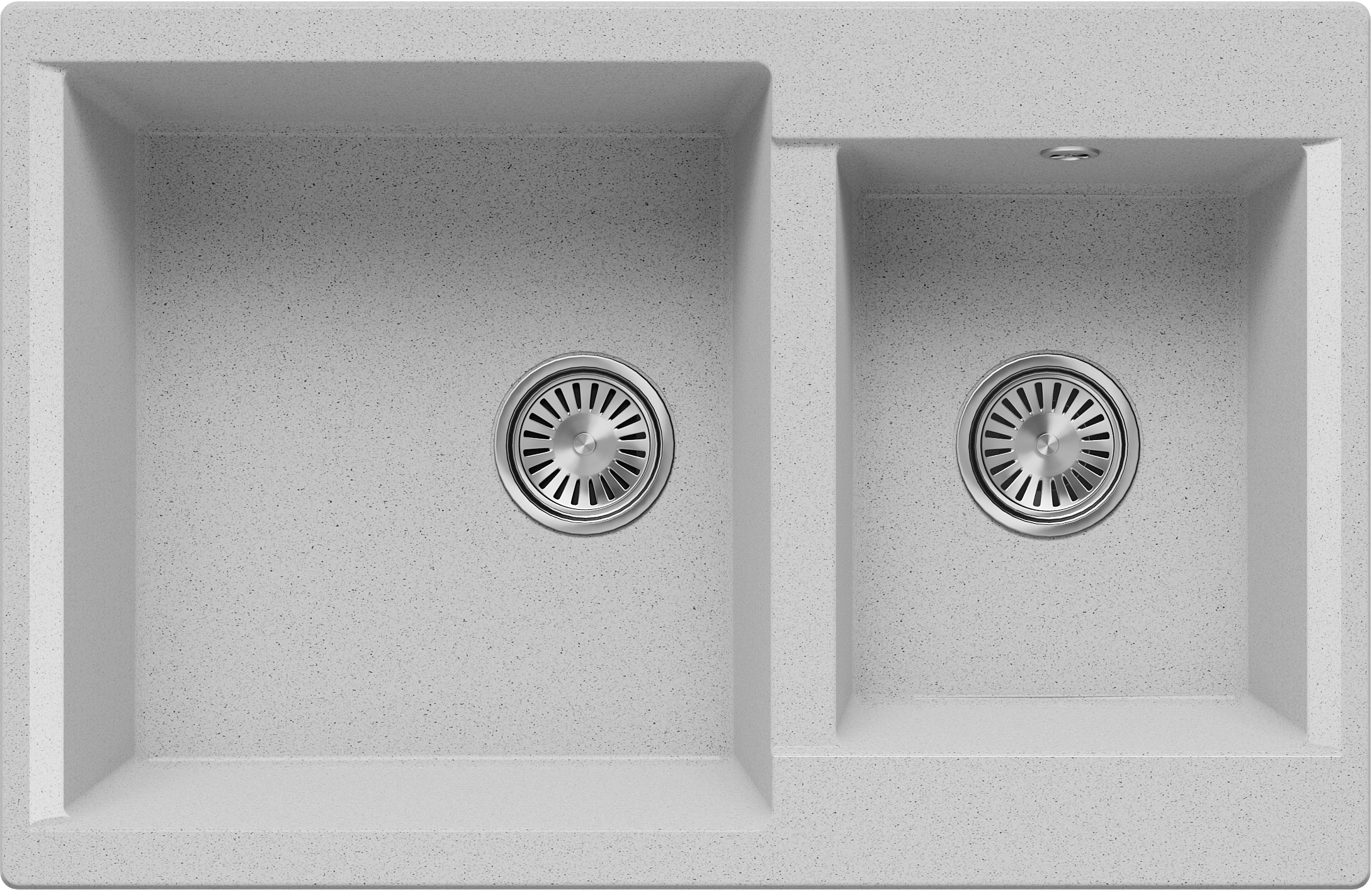 Изображение товара Мойка для кухни врезная Polygran Brig-772 50x77 см глубина чаши 20 см мрамор цвет светло-серый