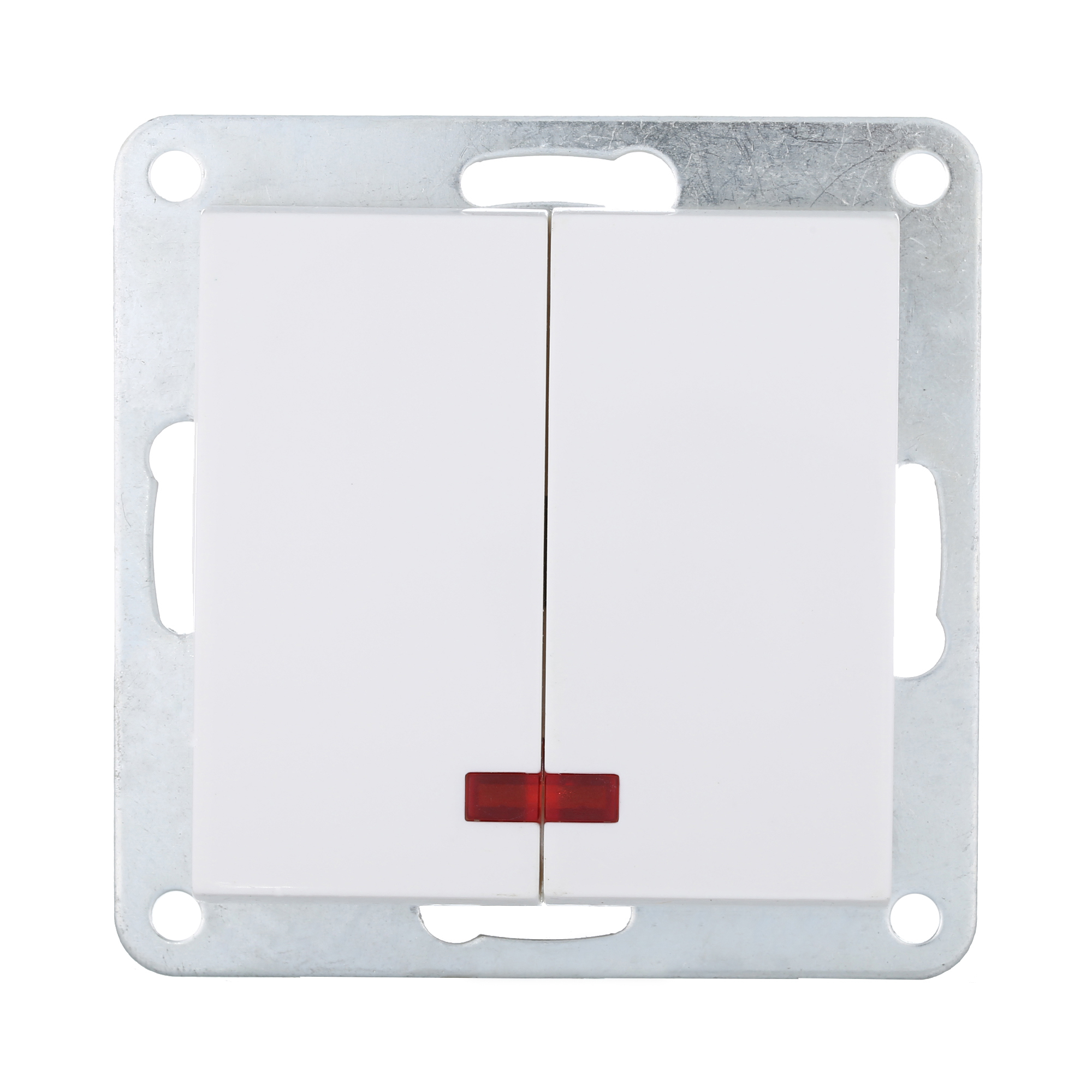 Изображение товара Выключатель встраиваемый Lk studio LK 80 841204-1 2 клавиши с индикатором цвет белый