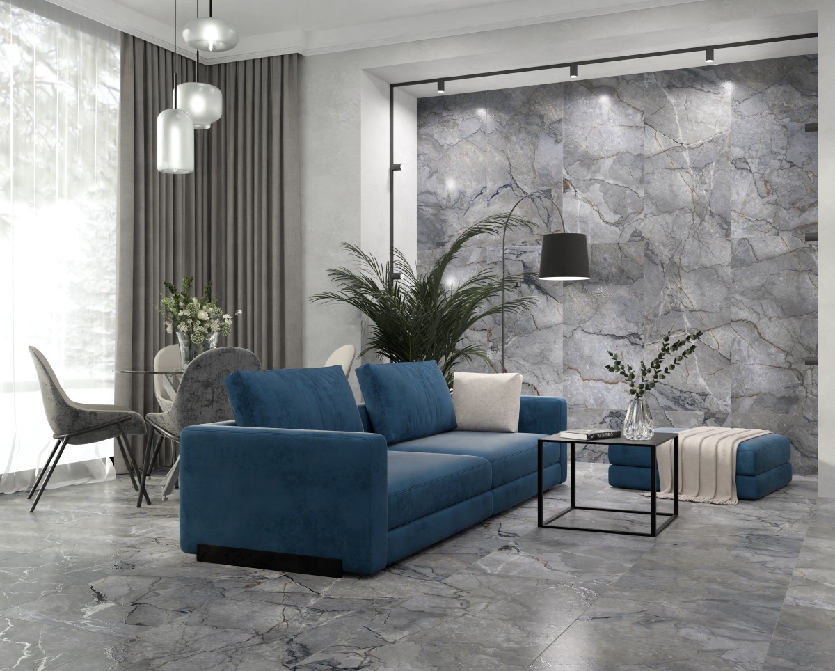 Изображение товара Керамогранит Primavera Grit Granula 60x120 см серый с гранулами эффект камня