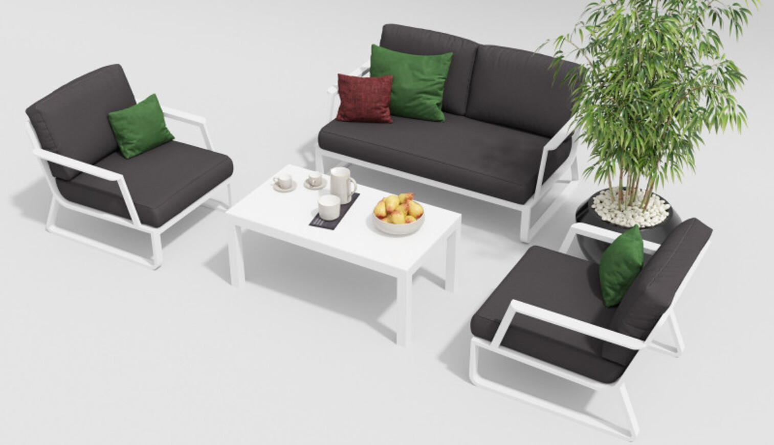 Изображение товара Садовая мебель для отдыха Gardenini Voglie полиэстер белый 3 предмета