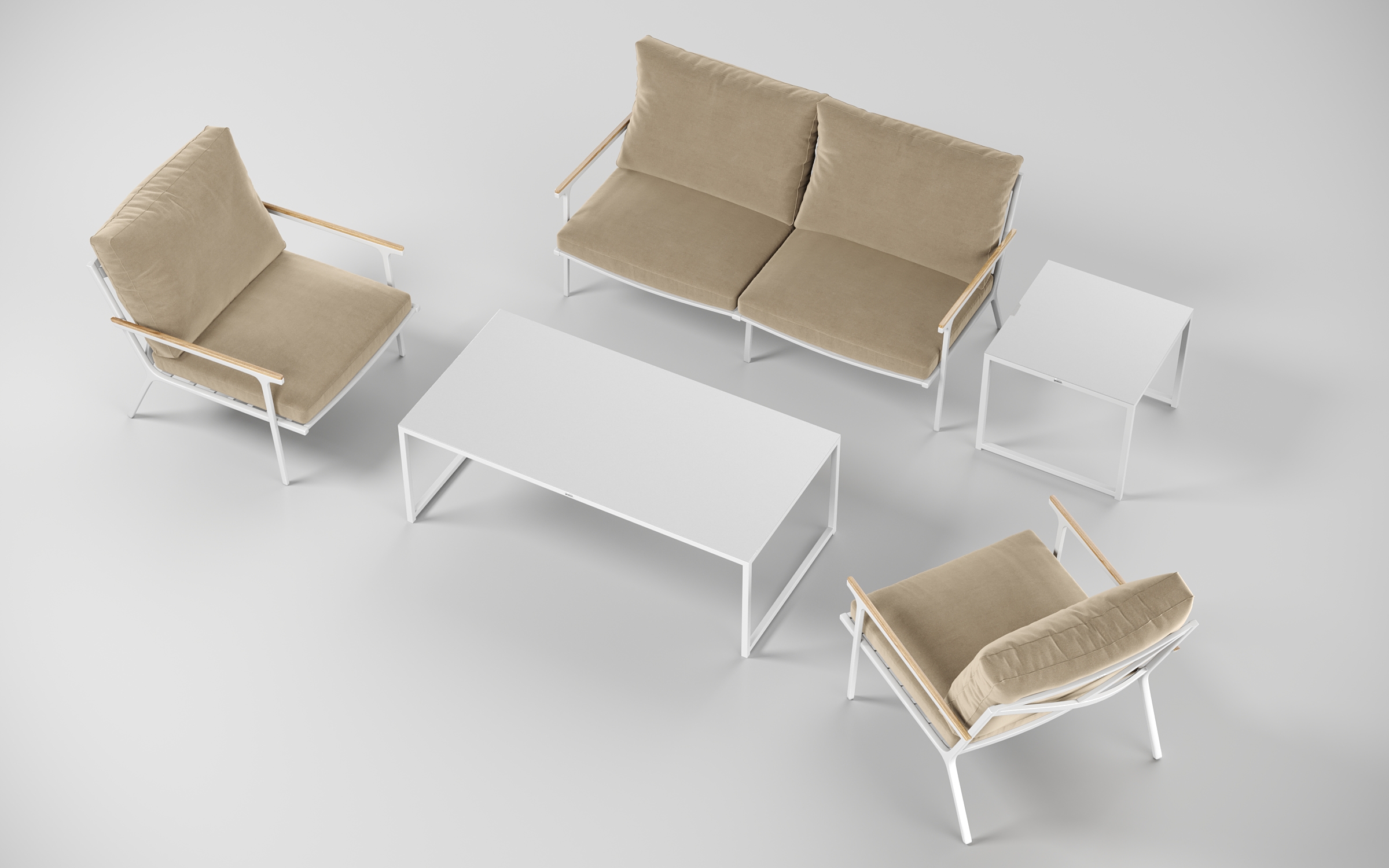 Изображение товара Садовая мебель для отдыха Gardenini Calma полиэстер белый 4 предмета