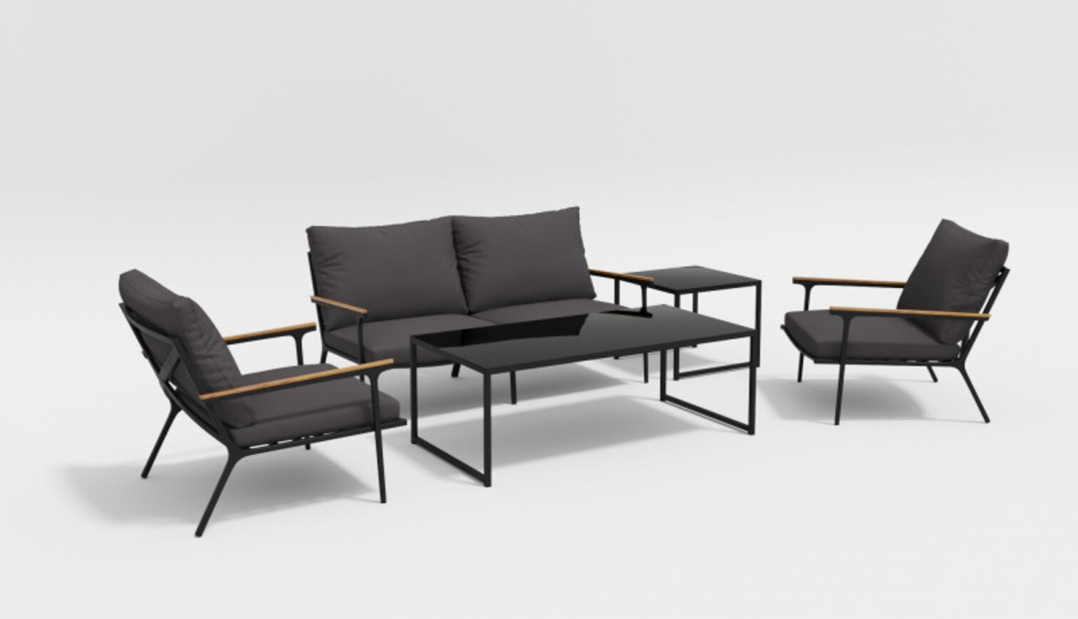 Изображение товара Садовая мебель Gardenini Calma 4 предмета черного цвета