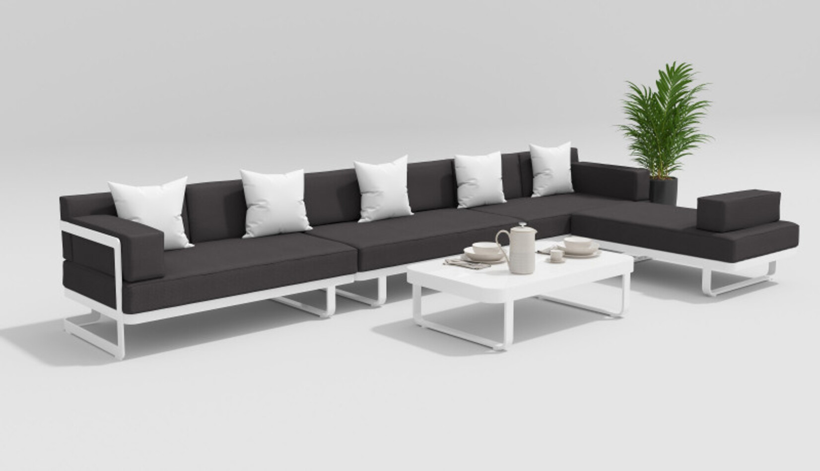 Изображение товара Садовая мебель для отдыха Gardenini Hacienda цвет белый 5 предметов