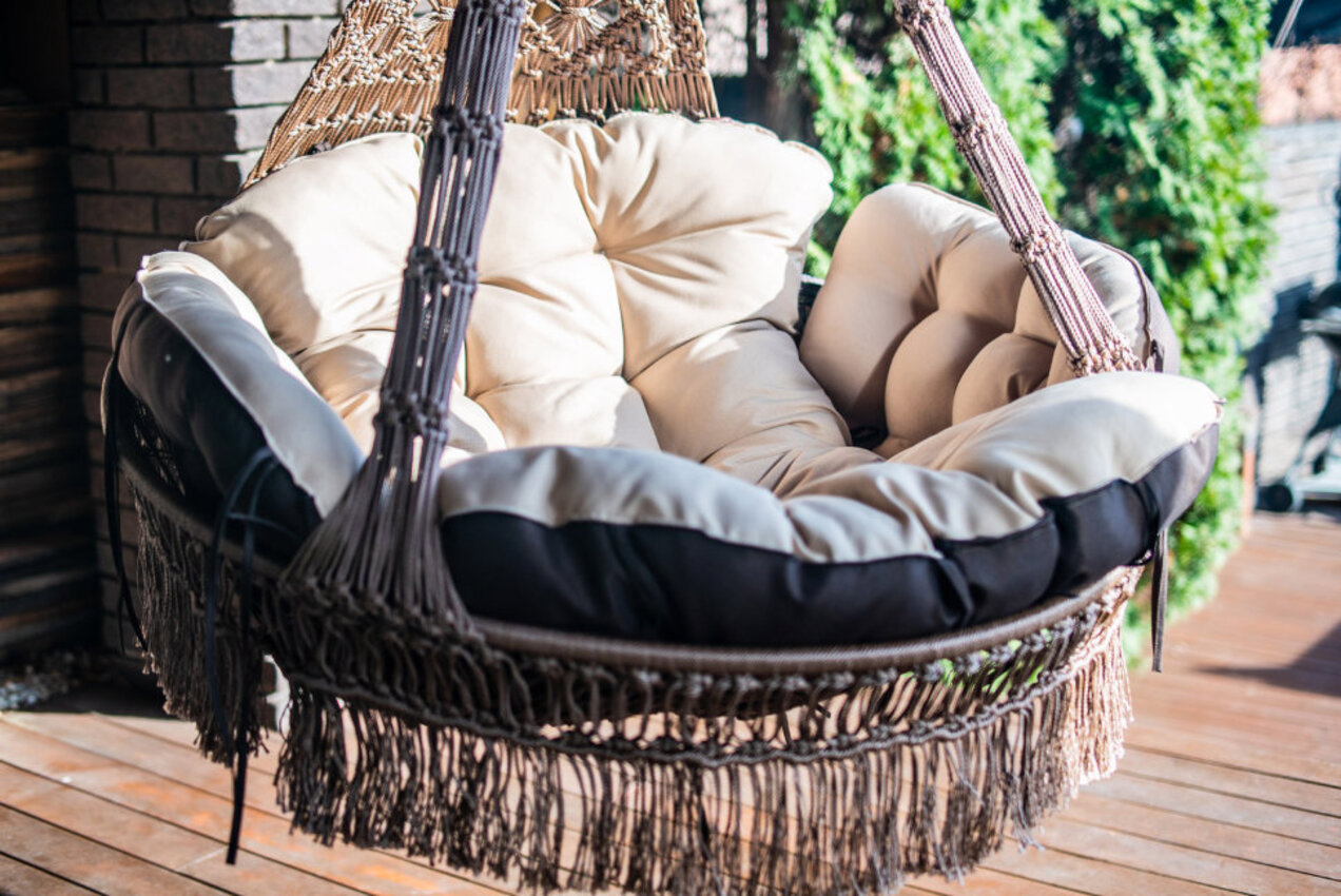 Изображение товара Качели садовые Besta fiesta Cartagena односедельные до 200 кг коричневый