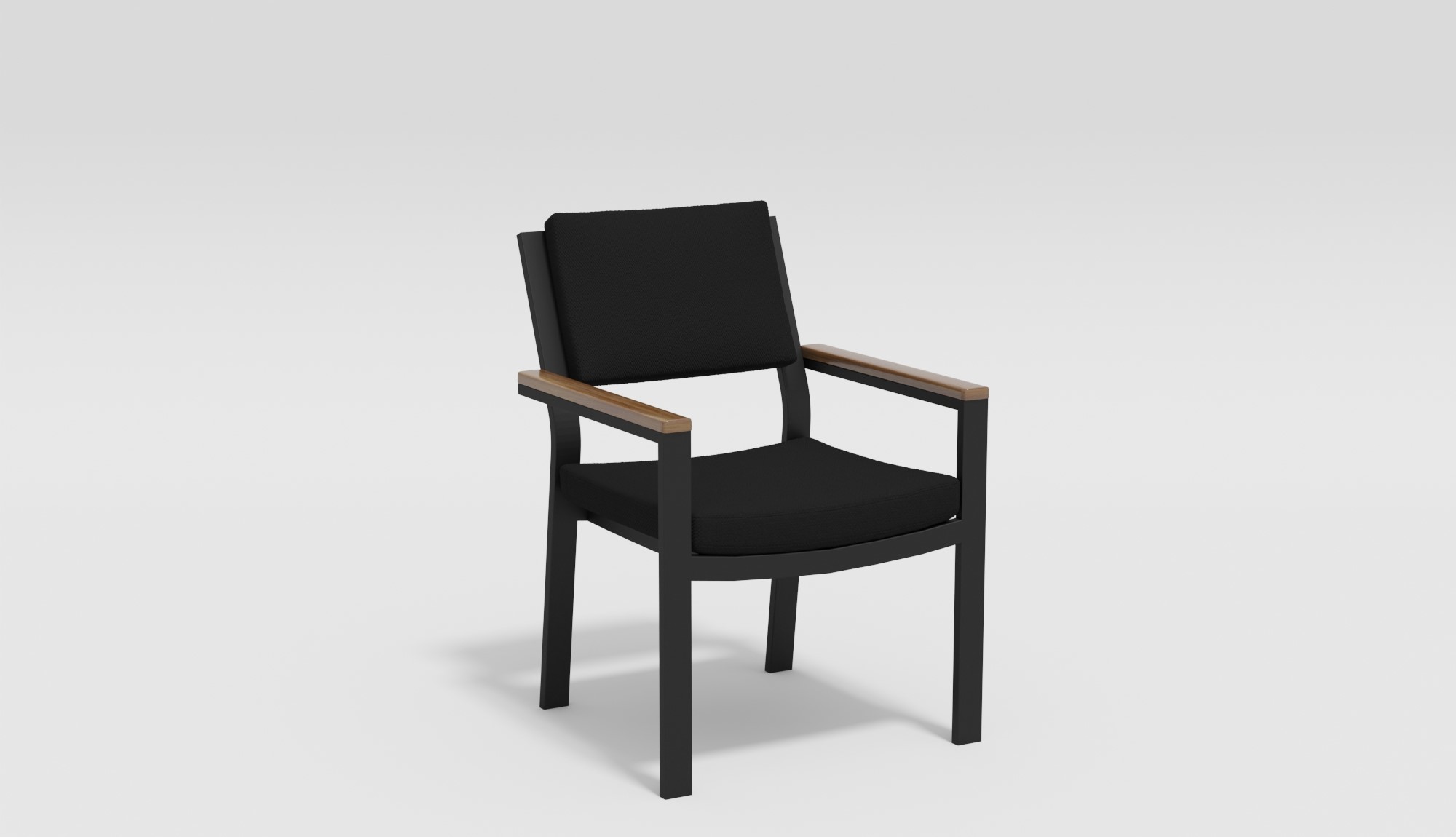 Изображение товара Стул садовый Gardenini Bella 57x85x62 см черный с подлокотниками из тика