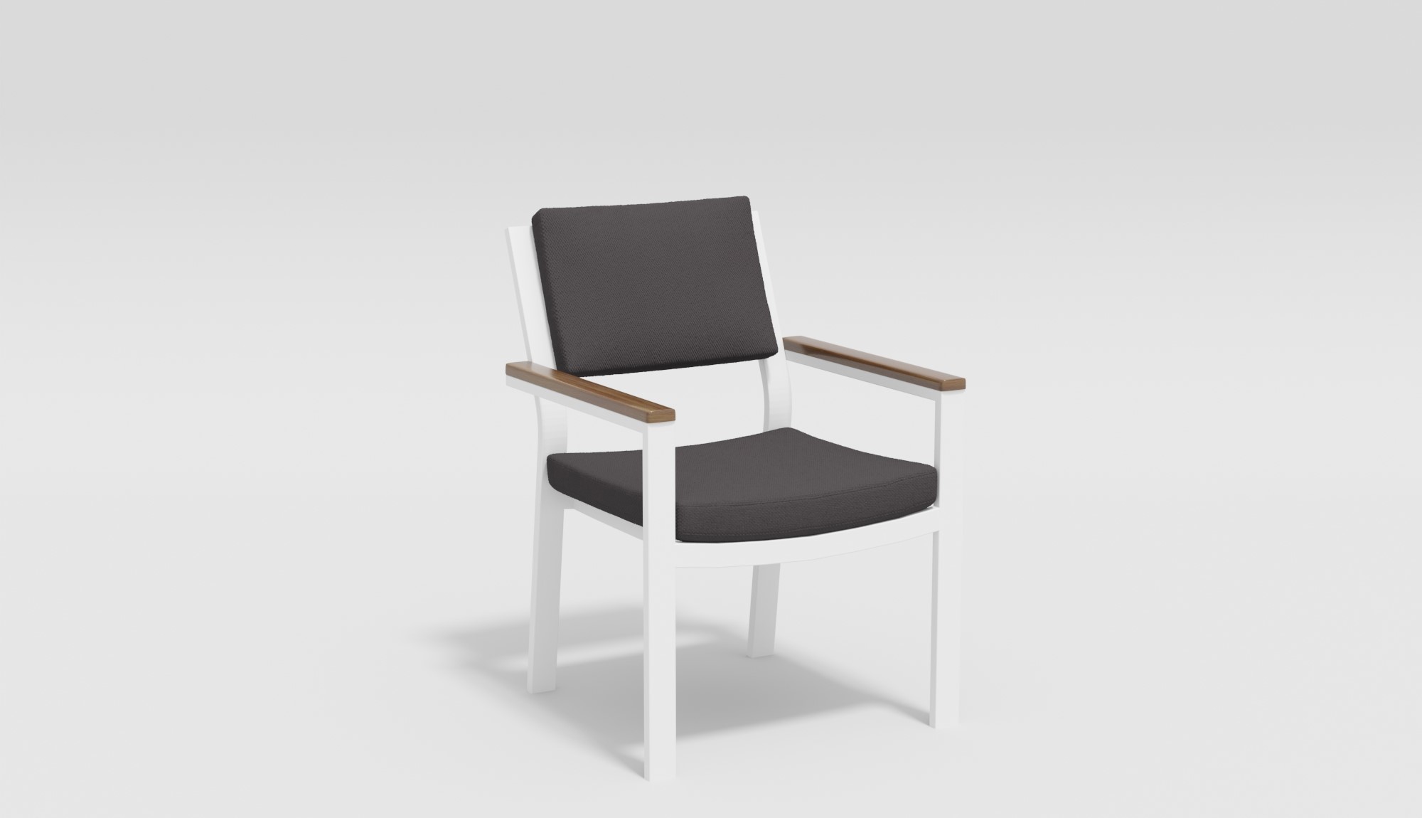 Изображение товара Стул садовый Gardenini Bella 57x85x62 см белый с подушкой и тиком