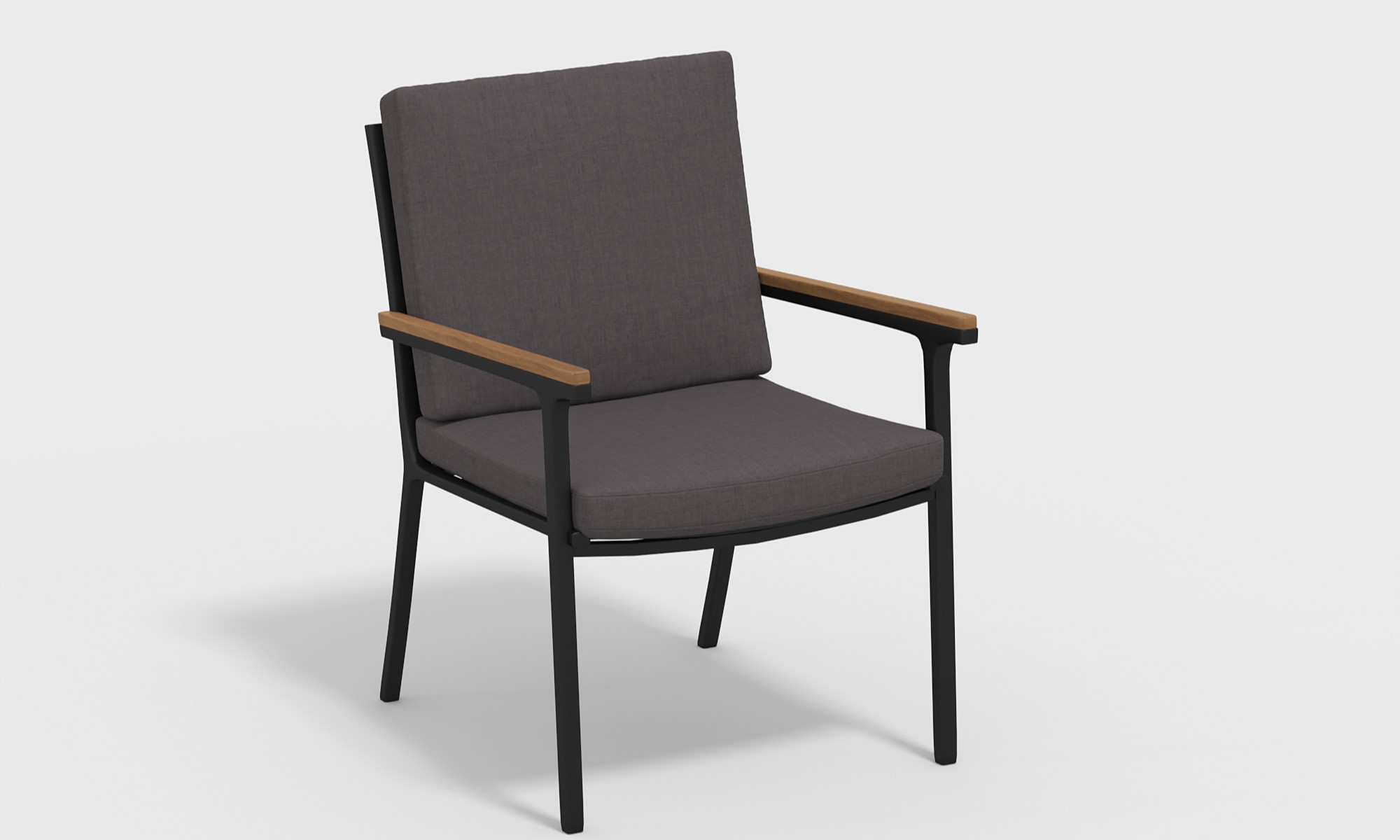 Изображение товара Стул садовый Gardenini Calma 5 черный алюминий и тика 57x86x60 см