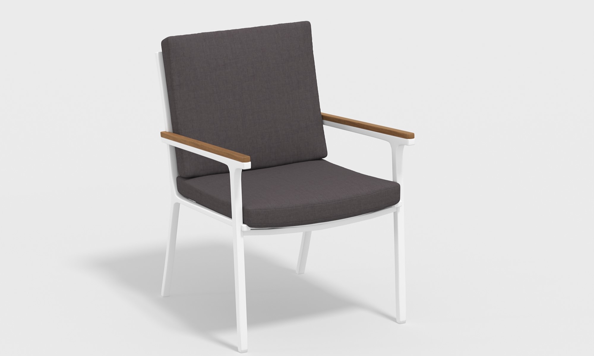 Изображение товара Стул садовый Gardenini Calma 5 белый с антрацитовыми подушками