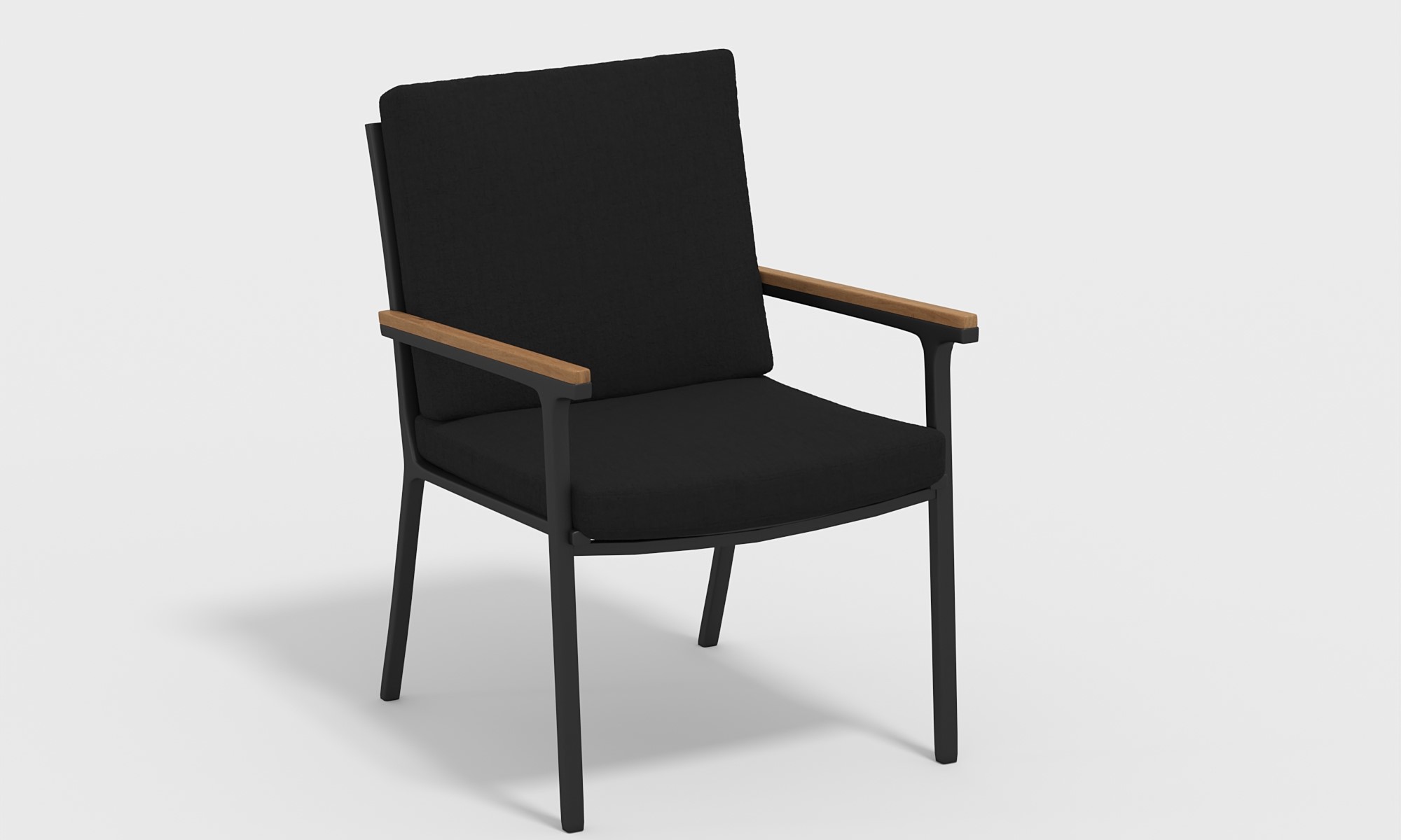 Изображение товара Стул садовый Gardenini Calma 5 алюминий тик подушка черный стильный анализ