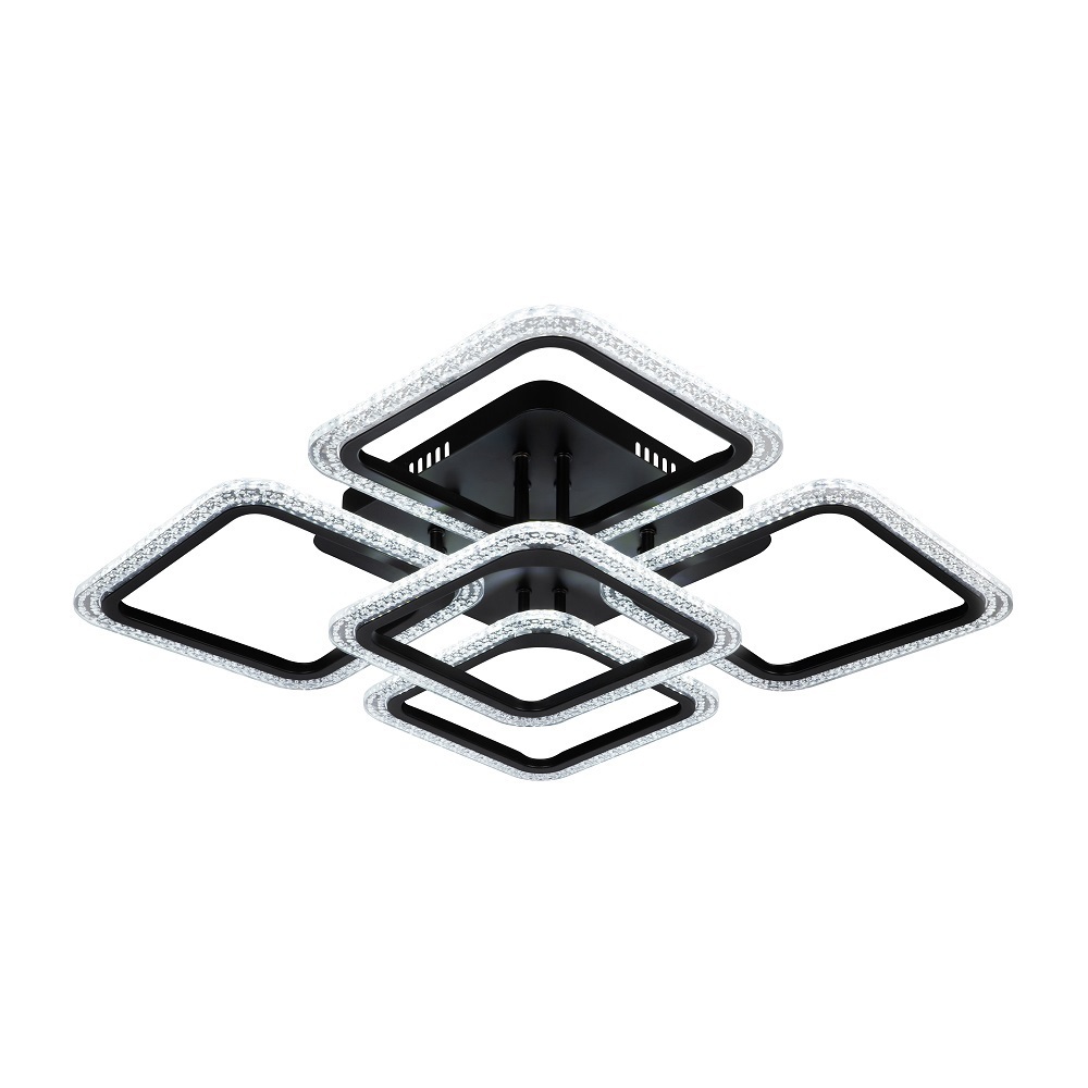 Изображение товара Люстра потолочная светодиодная Ledvelvet Lv100104-ledwh черная с пультом управления 24 м²