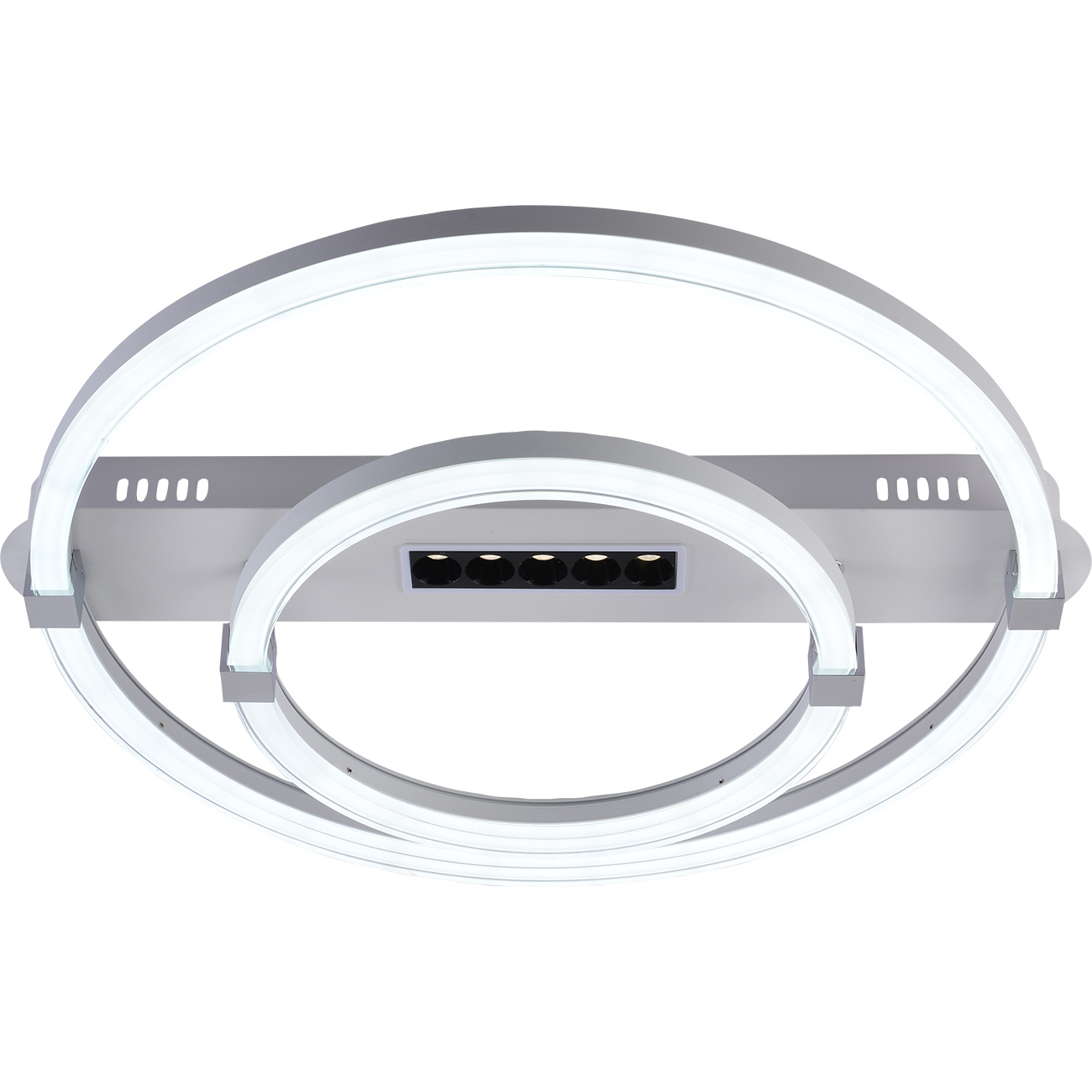 Изображение товара Люстра потолочная светодиодная Escada 10253/2led с пультом управления 15 м² теплый белый (желтый), нейтральный белый свет цвет серый/серебристый