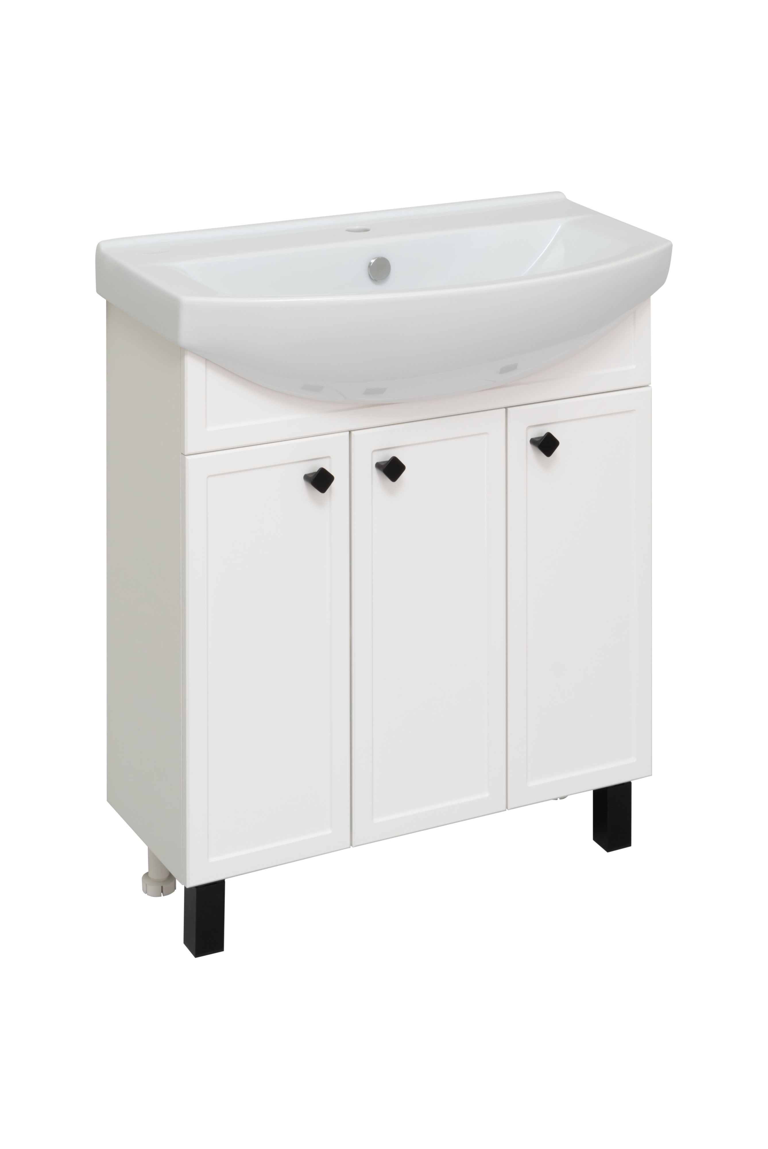 Изображение товара Тумба с раковиной Runo Римини 75 см напольная цвет белый