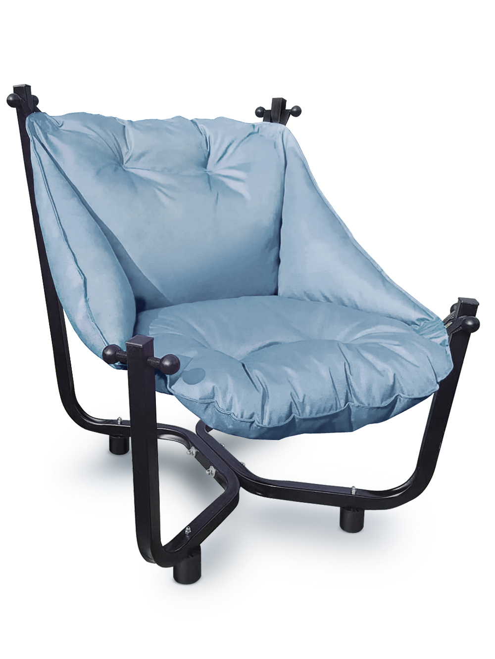 Изображение товара Кресло садовое Отдых KNZ серо-голубой с подушками и хранением для уютного отдыха
