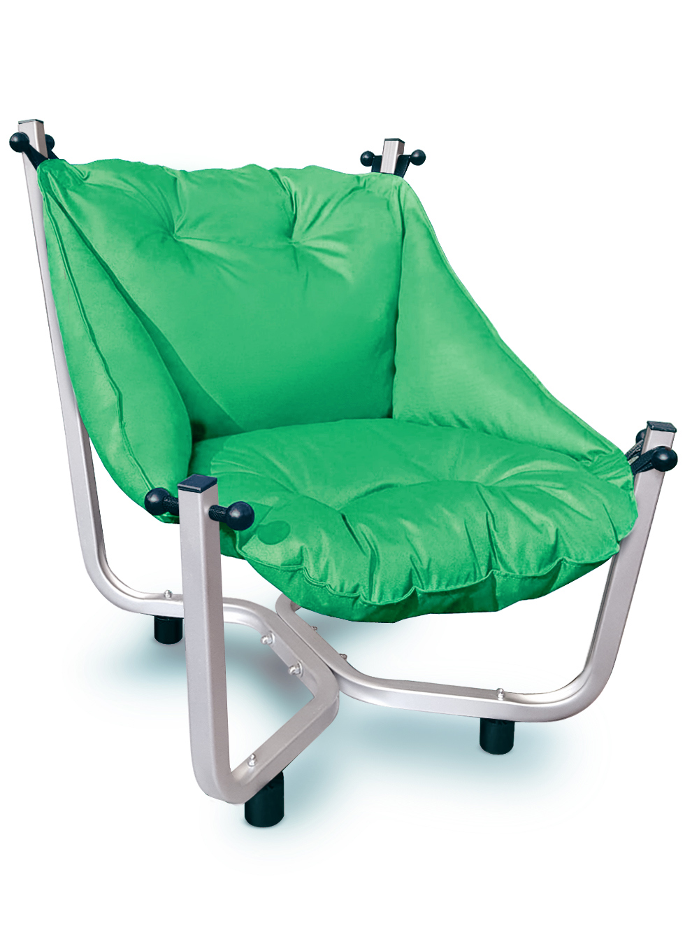 Изображение товара Кресло садовое Отдых KNZ зеленый/серебро с подушкой, 74x80x87 см